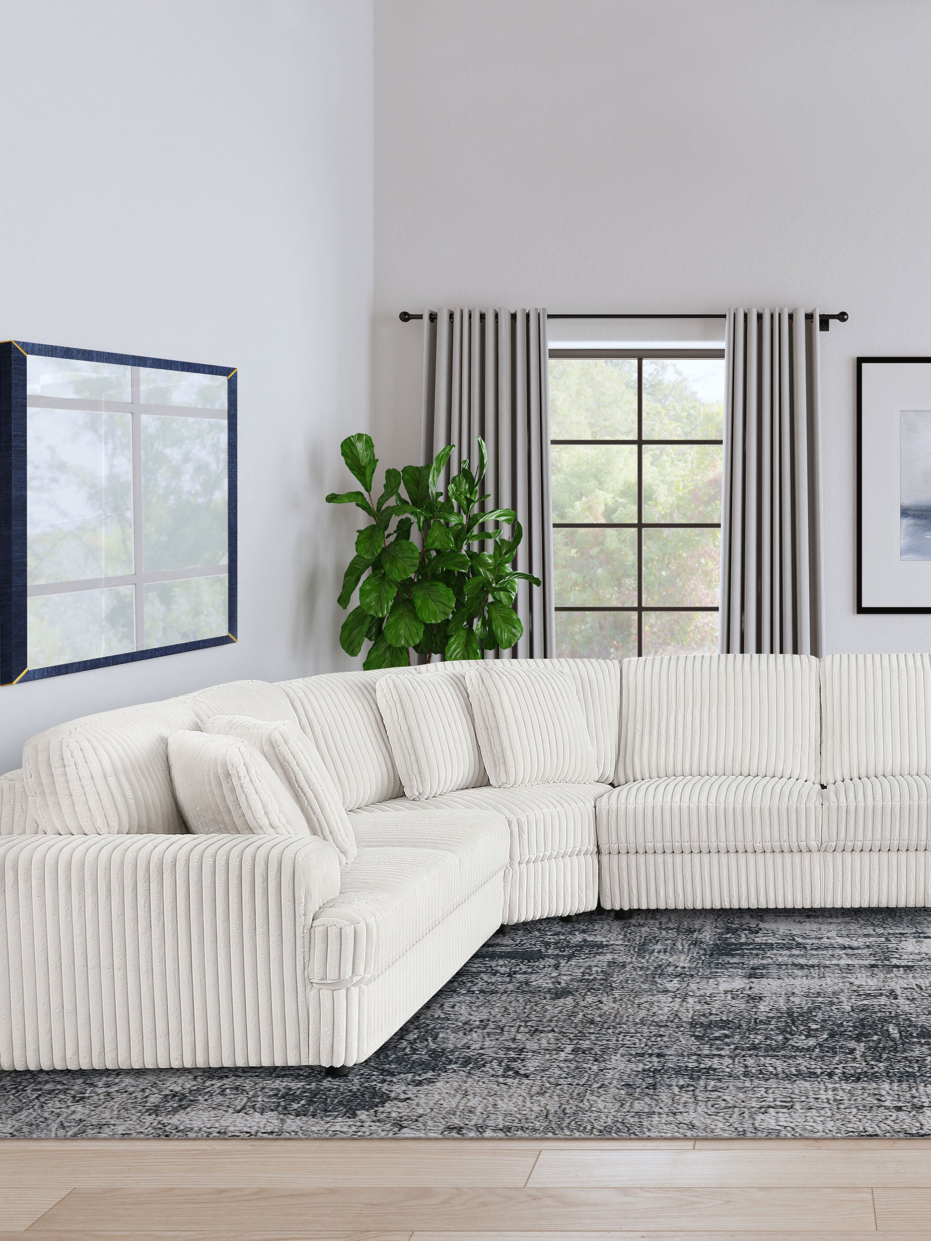 Emberson Upholstered Wedge Ivory — view 2