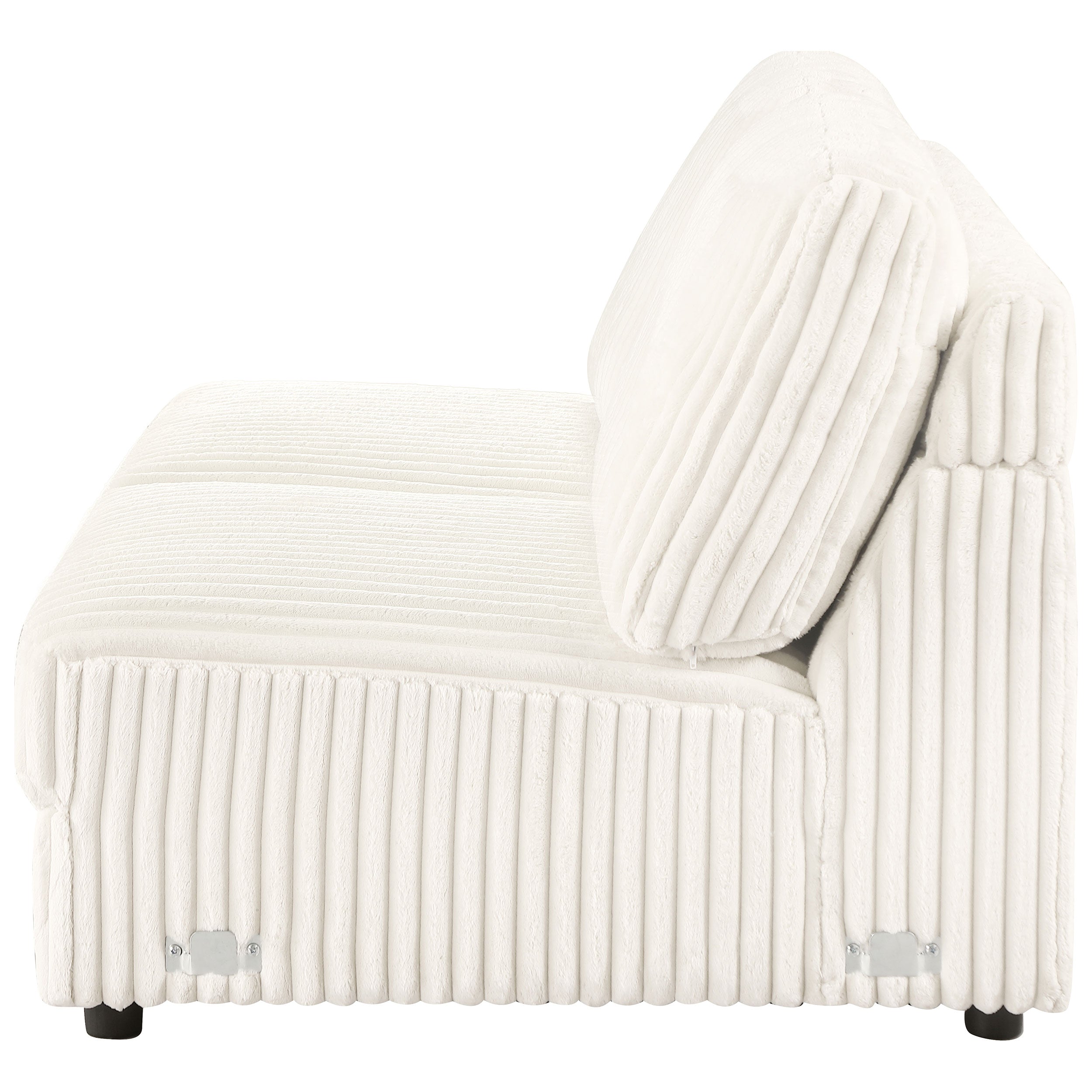 Emberson Upholstered Armless Loveseat Ivory — view 5