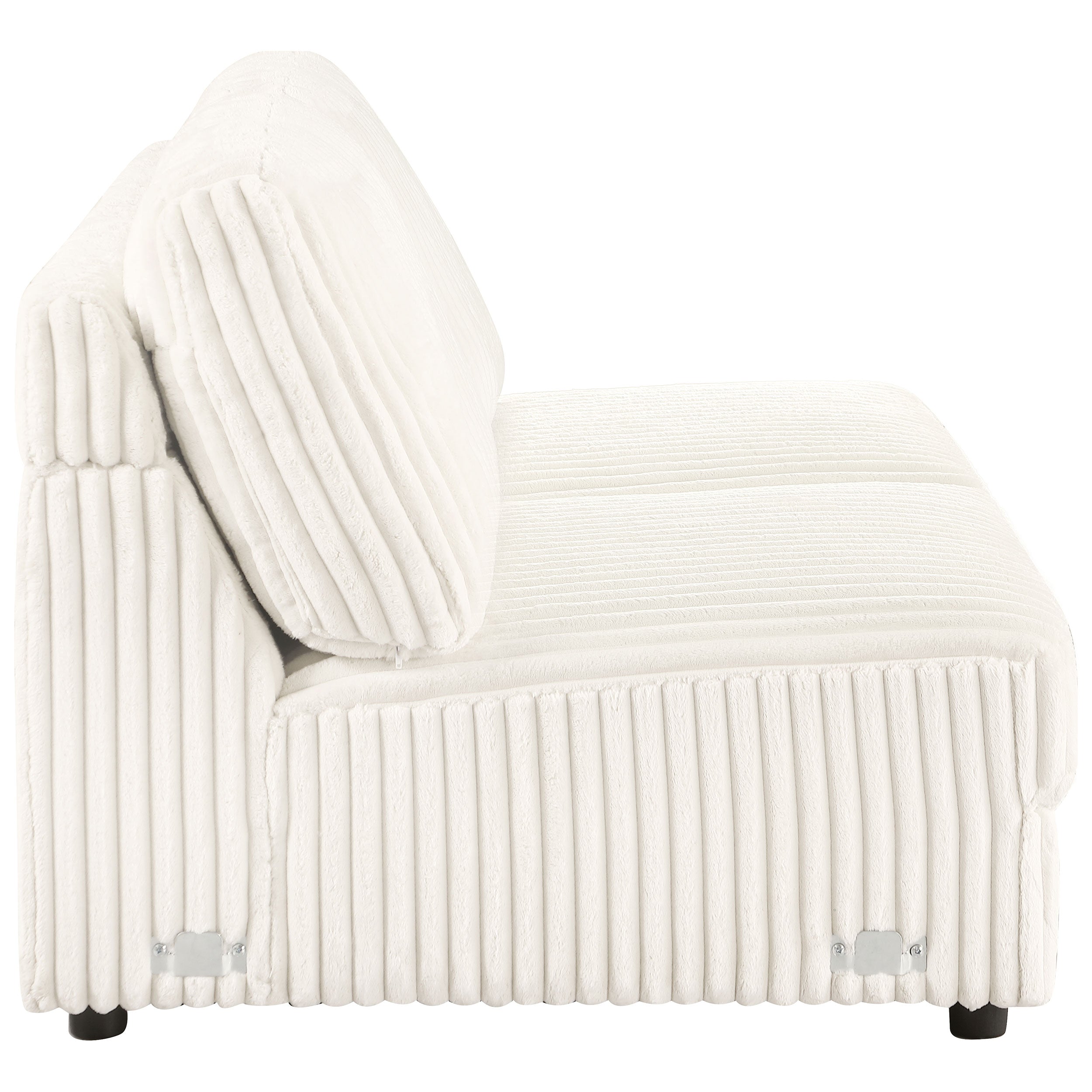 Emberson Upholstered Armless Loveseat Ivory — view 8