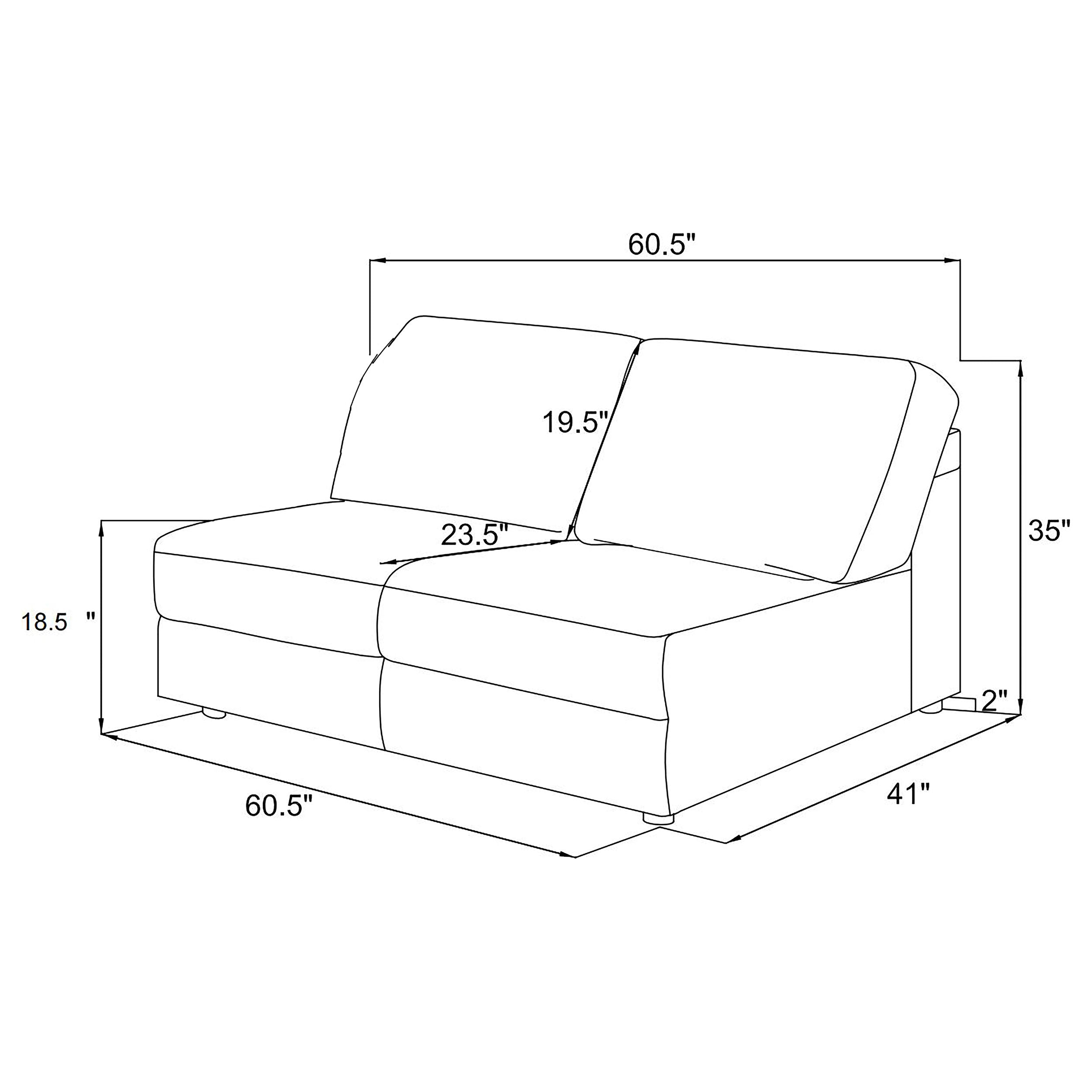 Emberson Upholstered Armless Loveseat Ivory — view 10