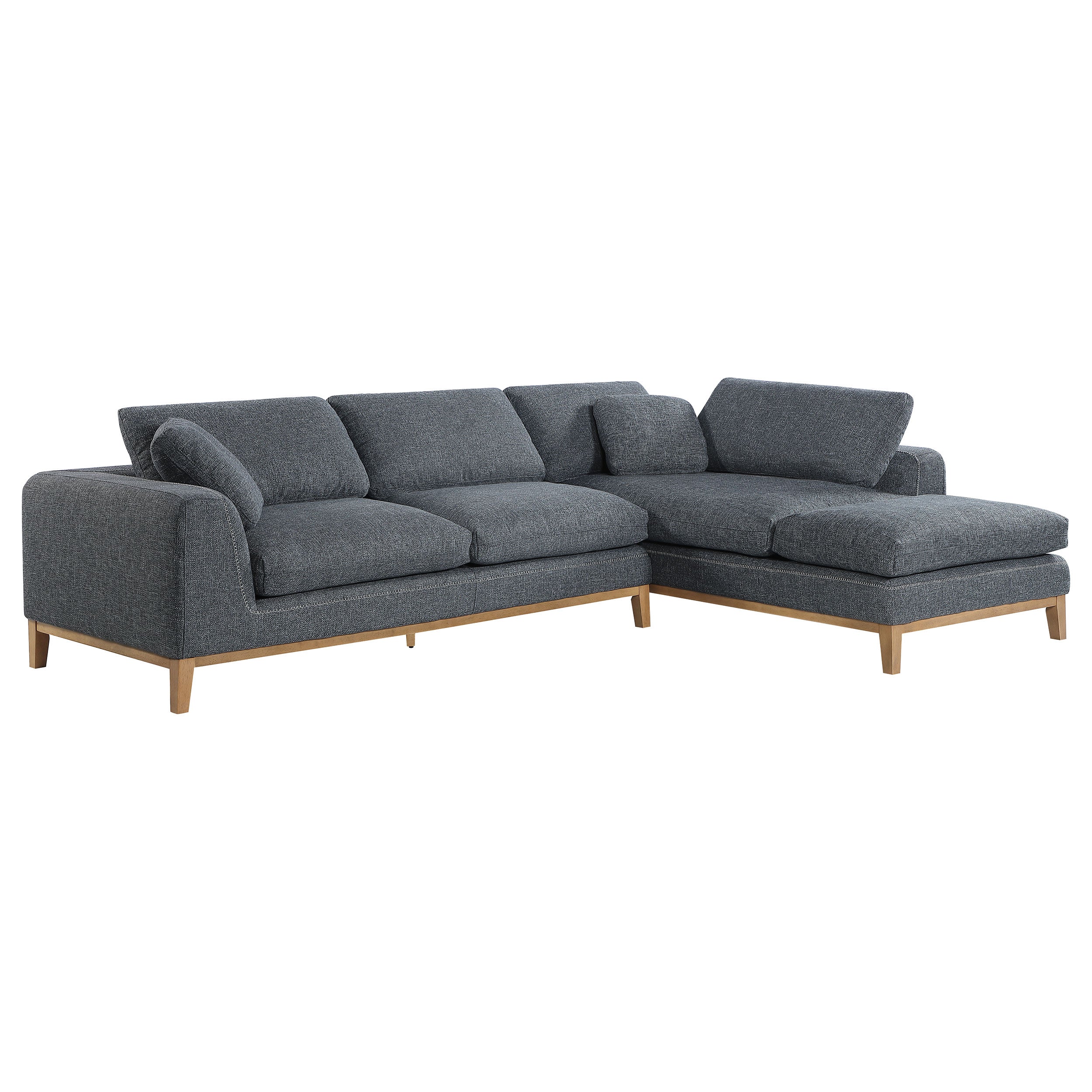 Persia Upholstered Track Arm Sectional Sofa Grey — view 1