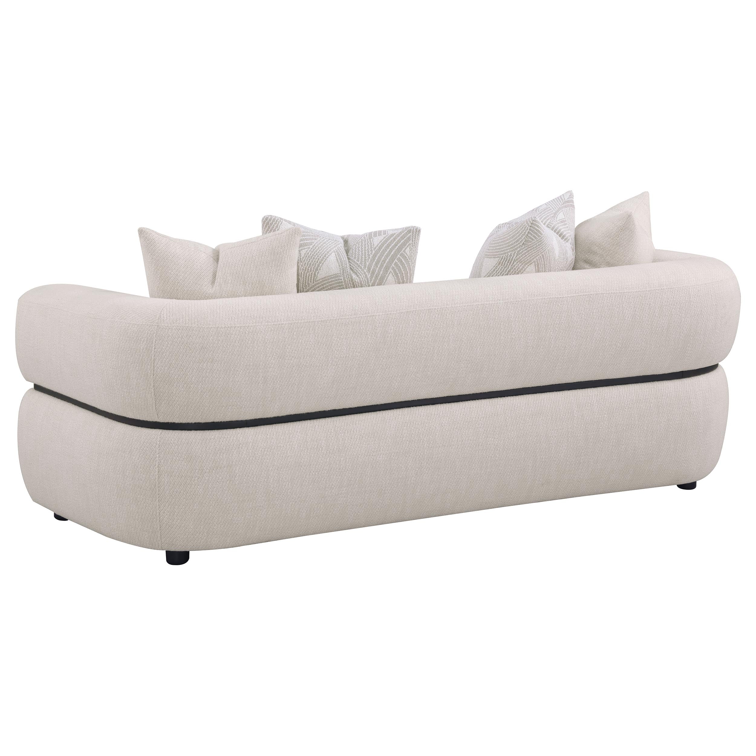 Jeanette 3-piece Fabric Upholstered Round Arm Sofa Set Beige — view 4