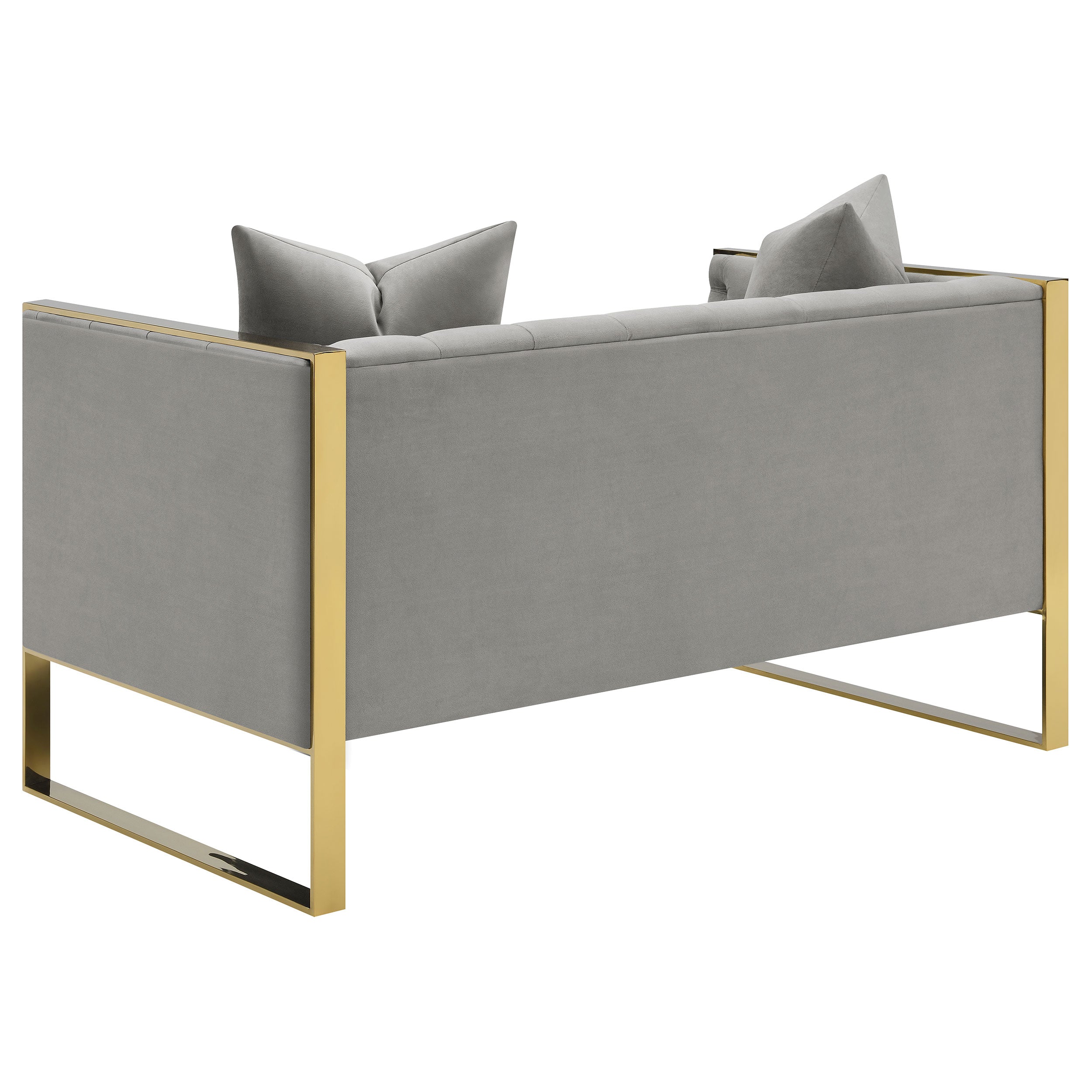 Eastbrook Velvet Upholstered Tufted Loveseat Grey — view 6