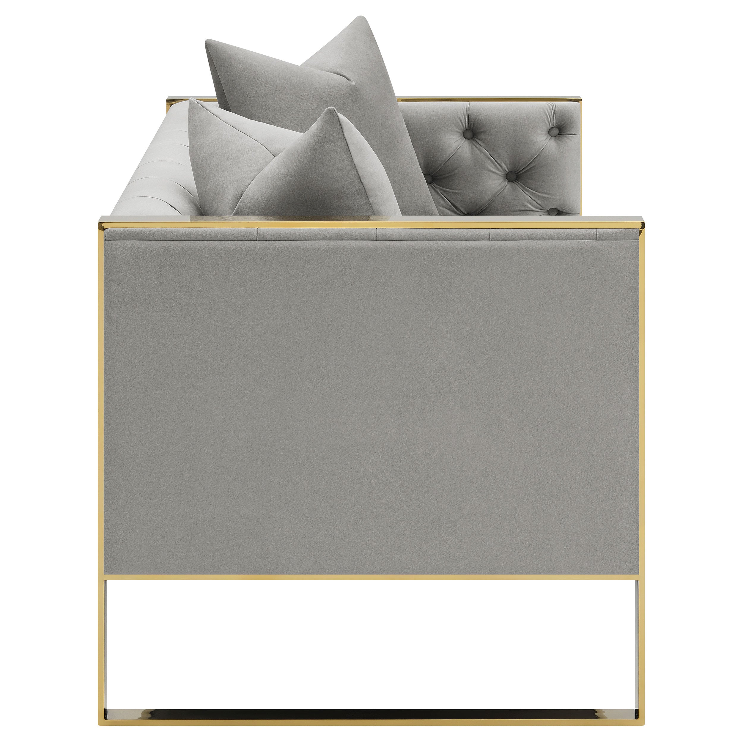 Eastbrook Velvet Upholstered Tufted Loveseat Grey — view 8