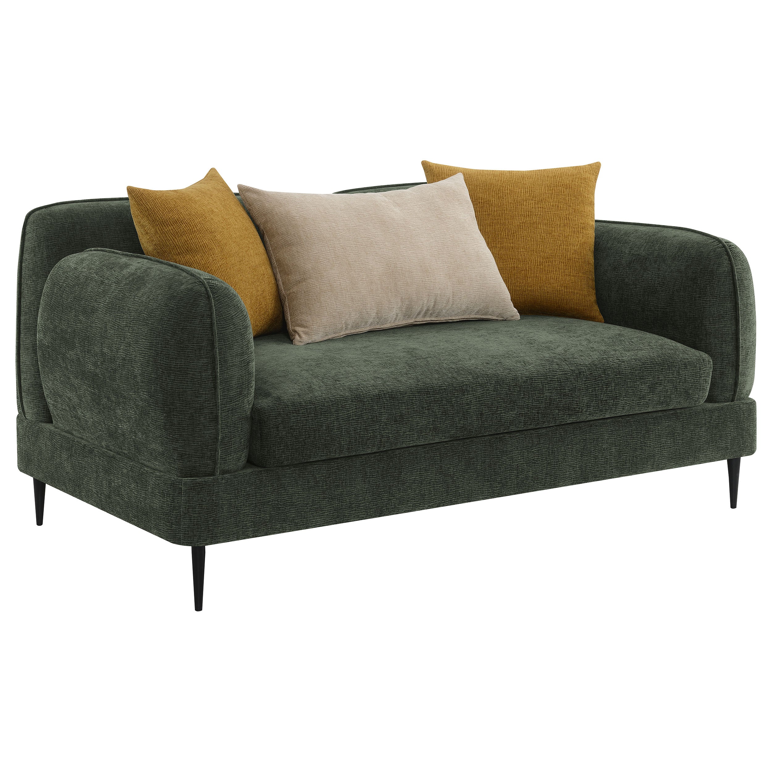 Jade 2-piece Chenille Upholstered Sofa Set Green — view 7