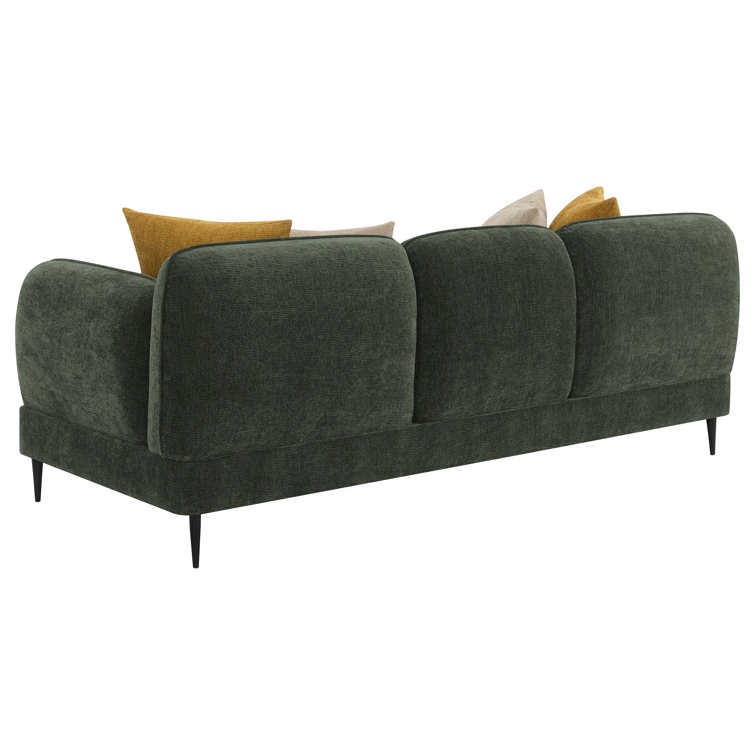 Jade Chenille Upholstered Modern Track Arm Sofa Green — view 6