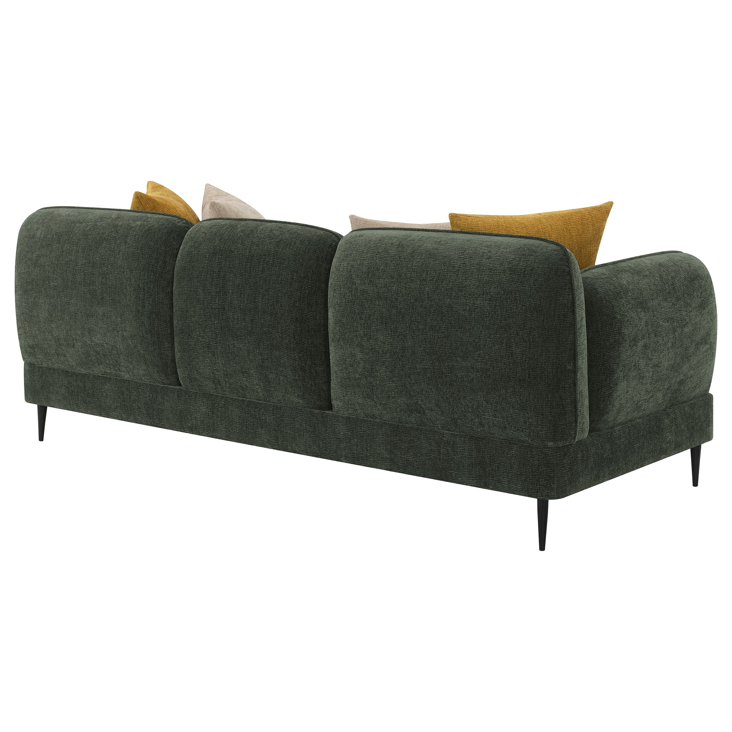 Jade Chenille Upholstered Modern Track Arm Sofa Green — view 7