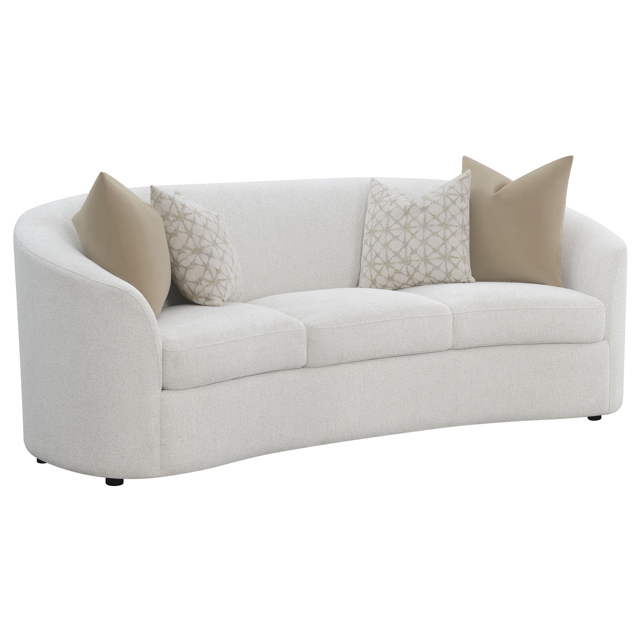 Rainn 3-piece Boucle Upholstered Sloped Arm Sofa Set Latte — view 3