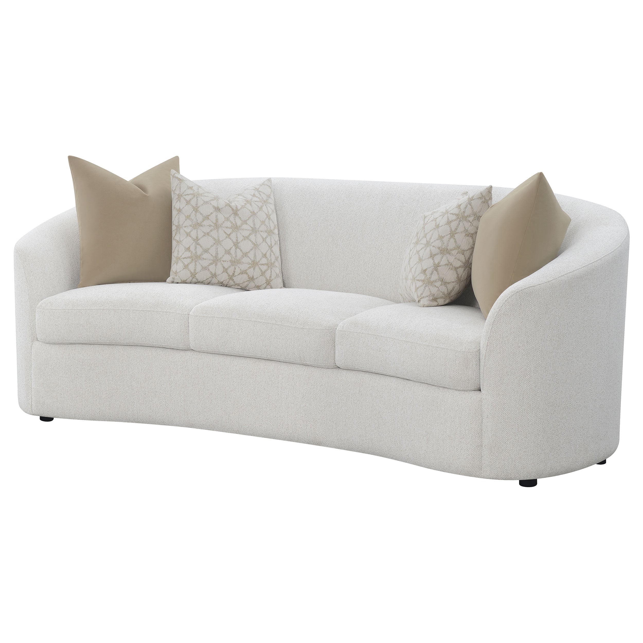 Rainn Boucle Upholstered Sloped Arm Sofa Latte — view 4