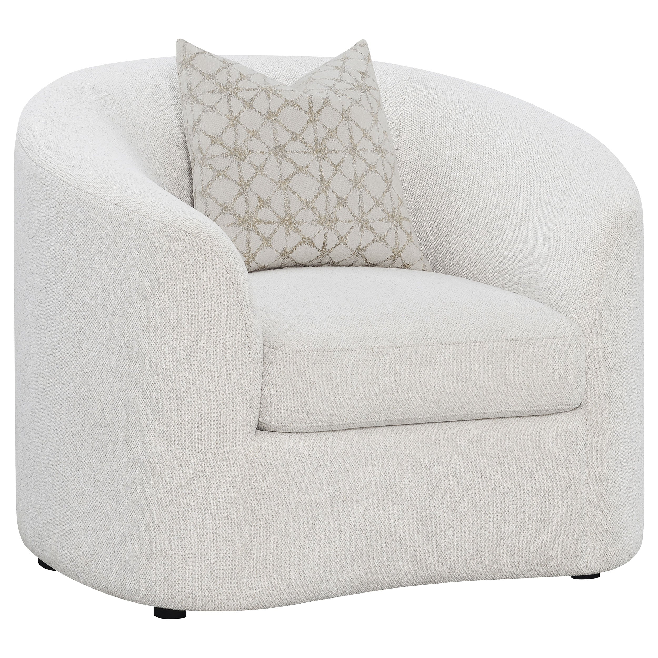 Rainn Boucle Upholstered Sloped Arm Accent Chair Latte — view 1