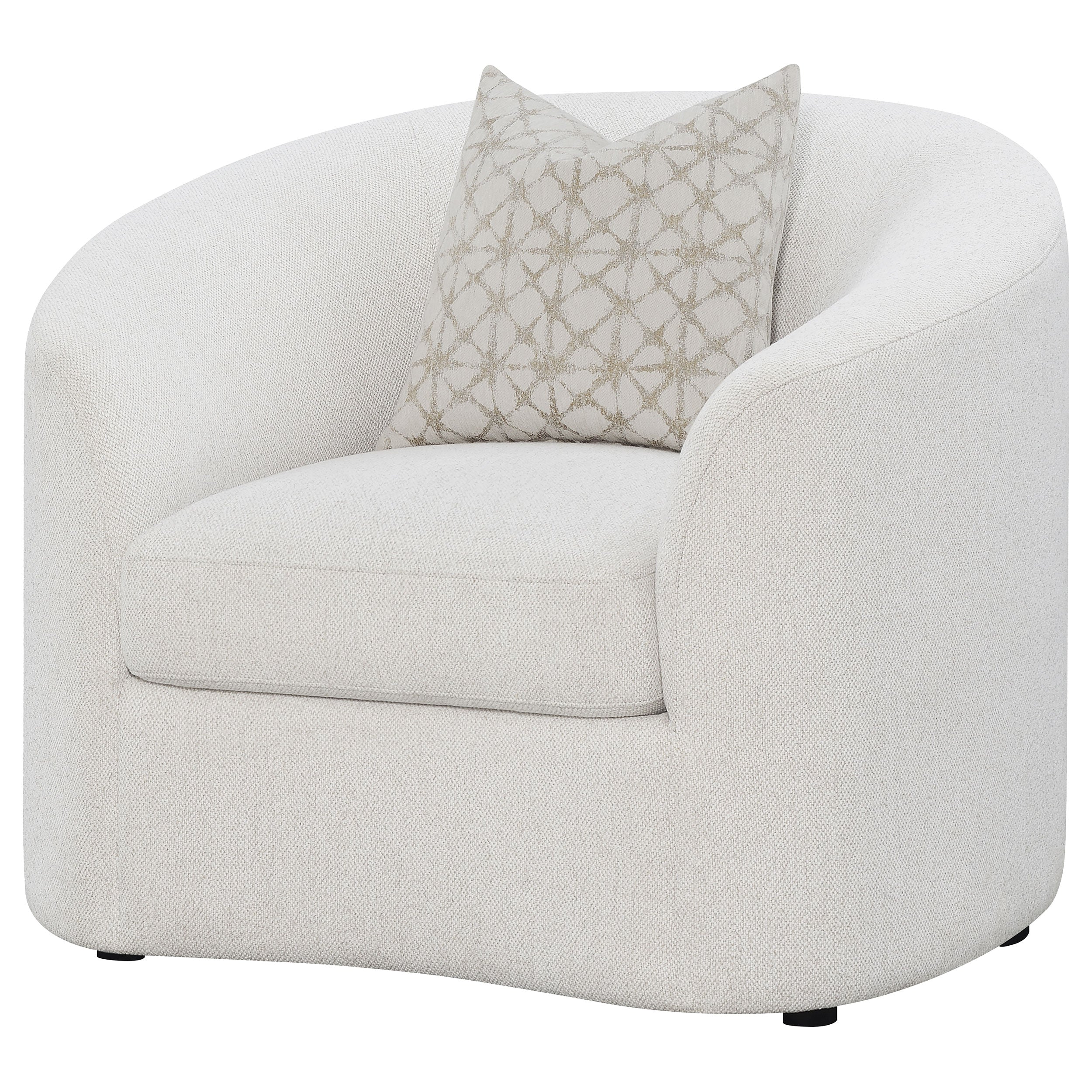 Rainn Boucle Upholstered Sloped Arm Accent Chair Latte — view 4