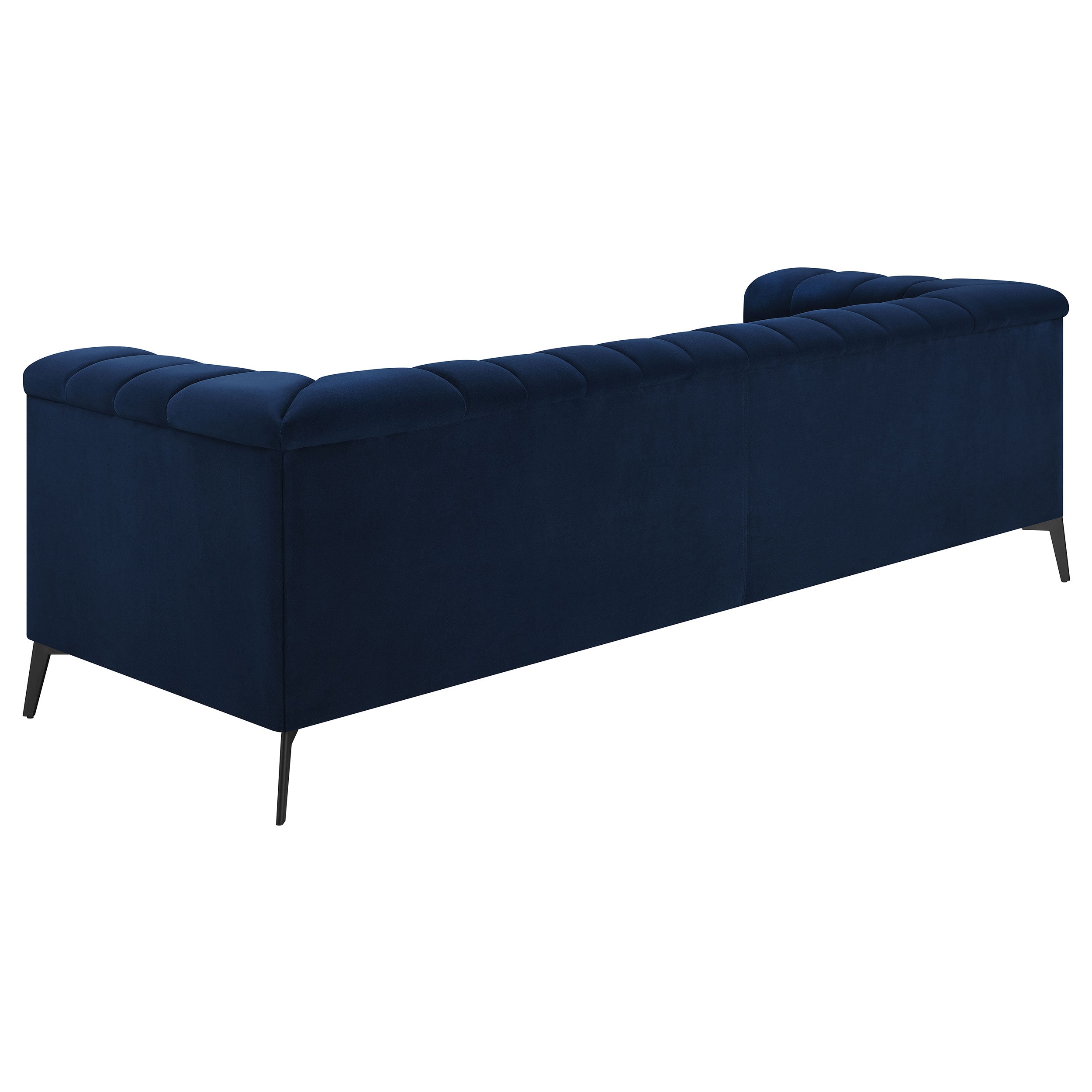 Chalet Upholstered Tuxedo Arm Tufted Sofa Blue — view 6