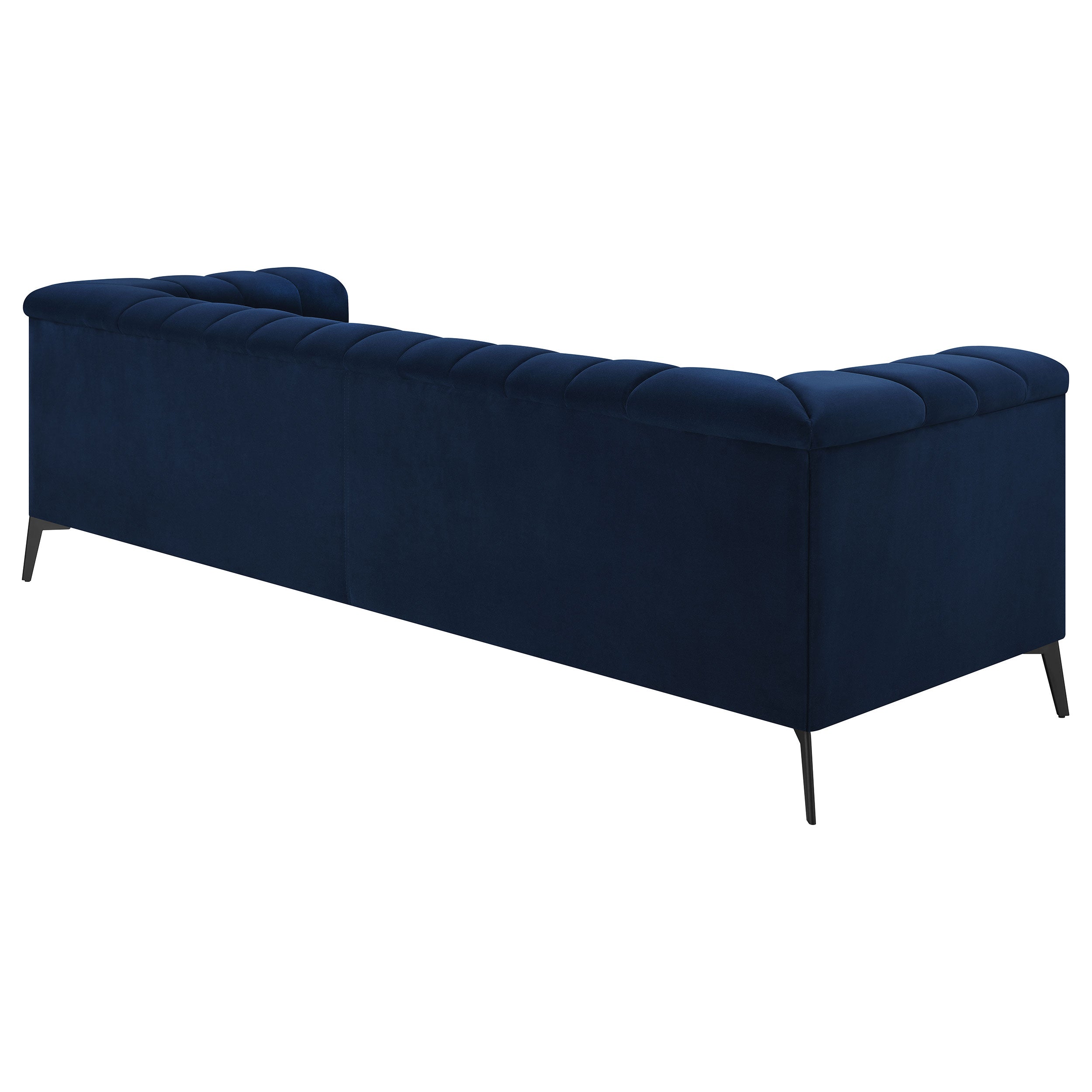 Chalet Upholstered Tuxedo Arm Tufted Sofa Blue — view 7