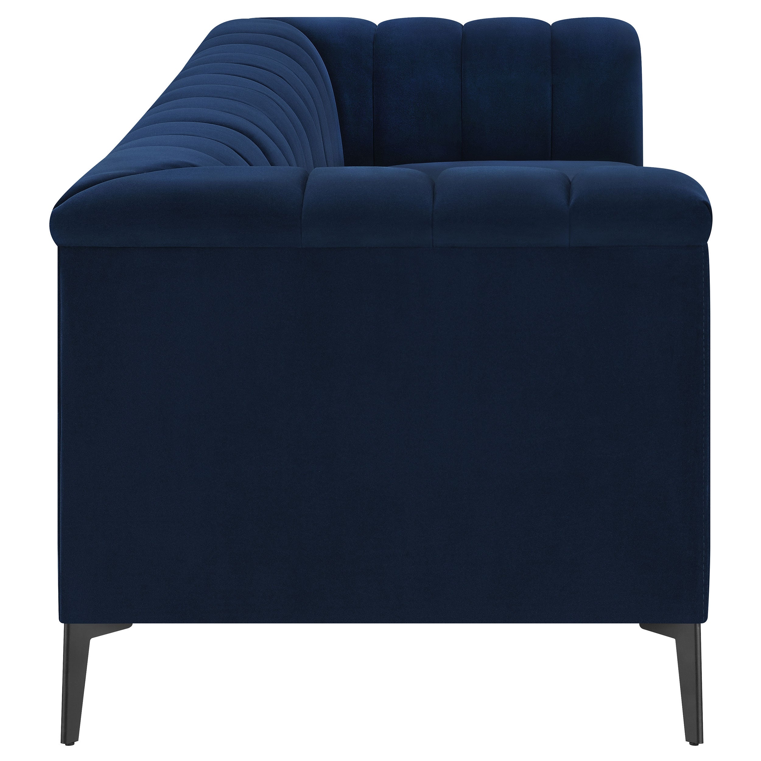 Chalet Upholstered Tuxedo Arm Tufted Sofa Blue — view 8