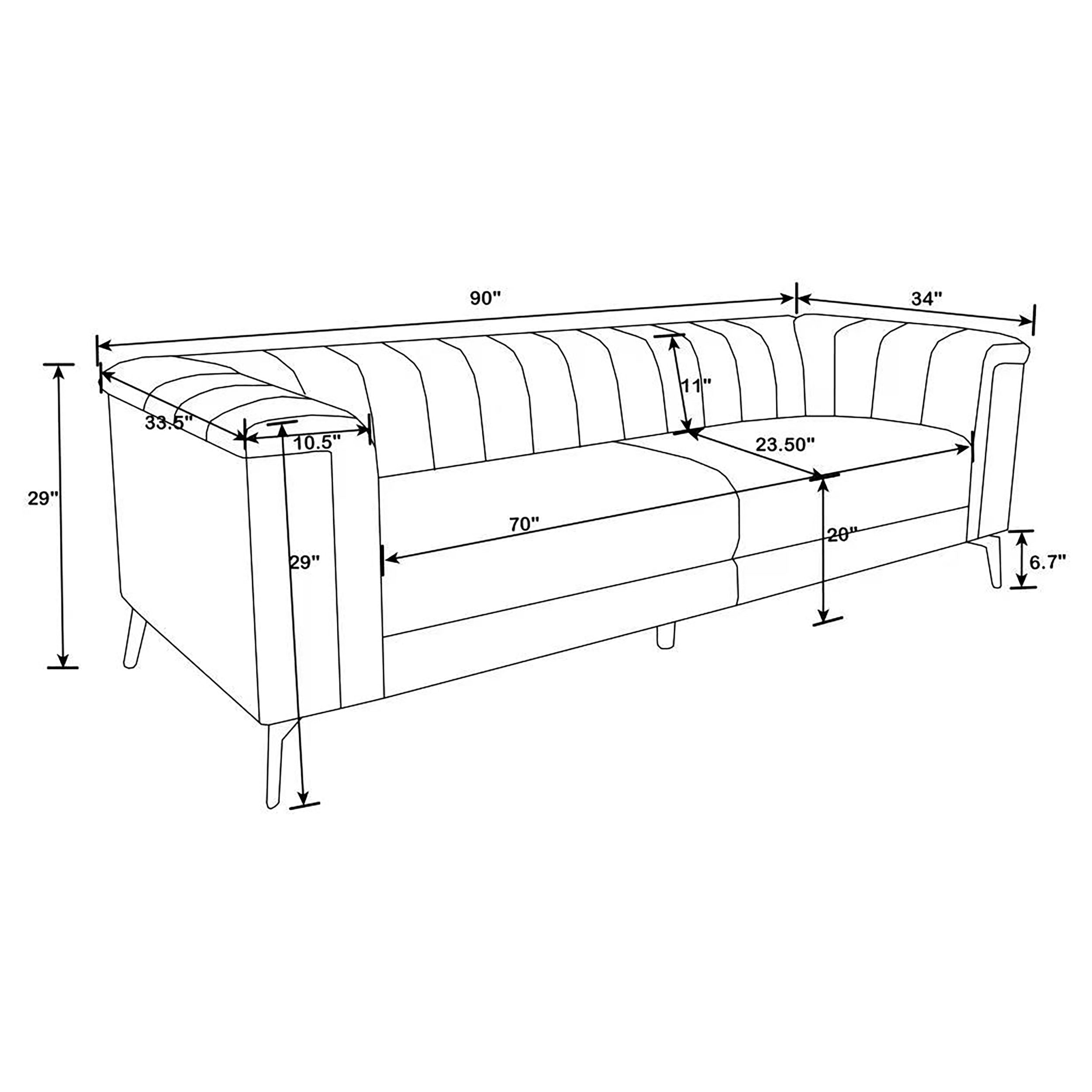 Chalet Upholstered Tuxedo Arm Tufted Sofa Blue — view 10