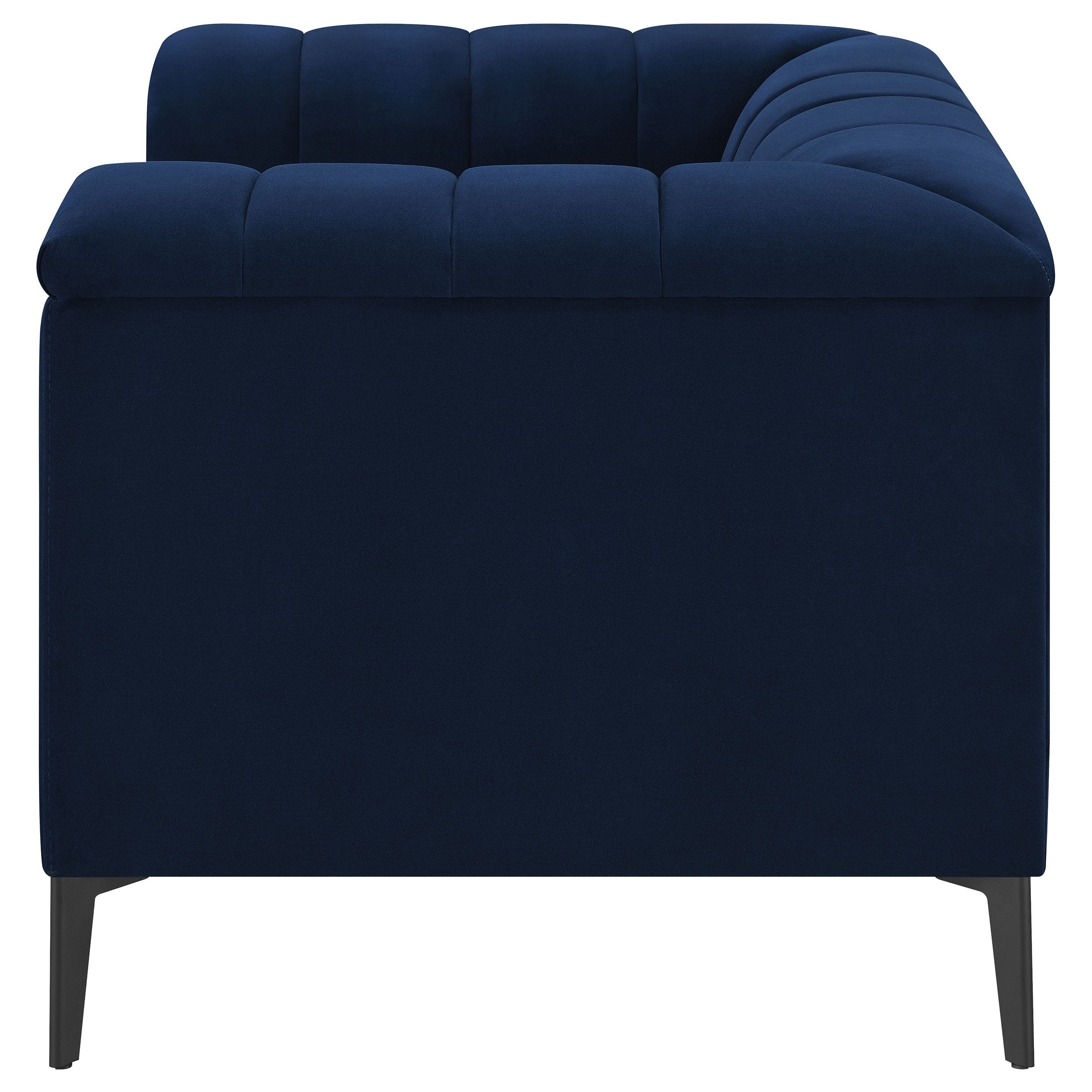Chalet Upholstered Tuxedo Arm Tufted Chair Blue — view 5