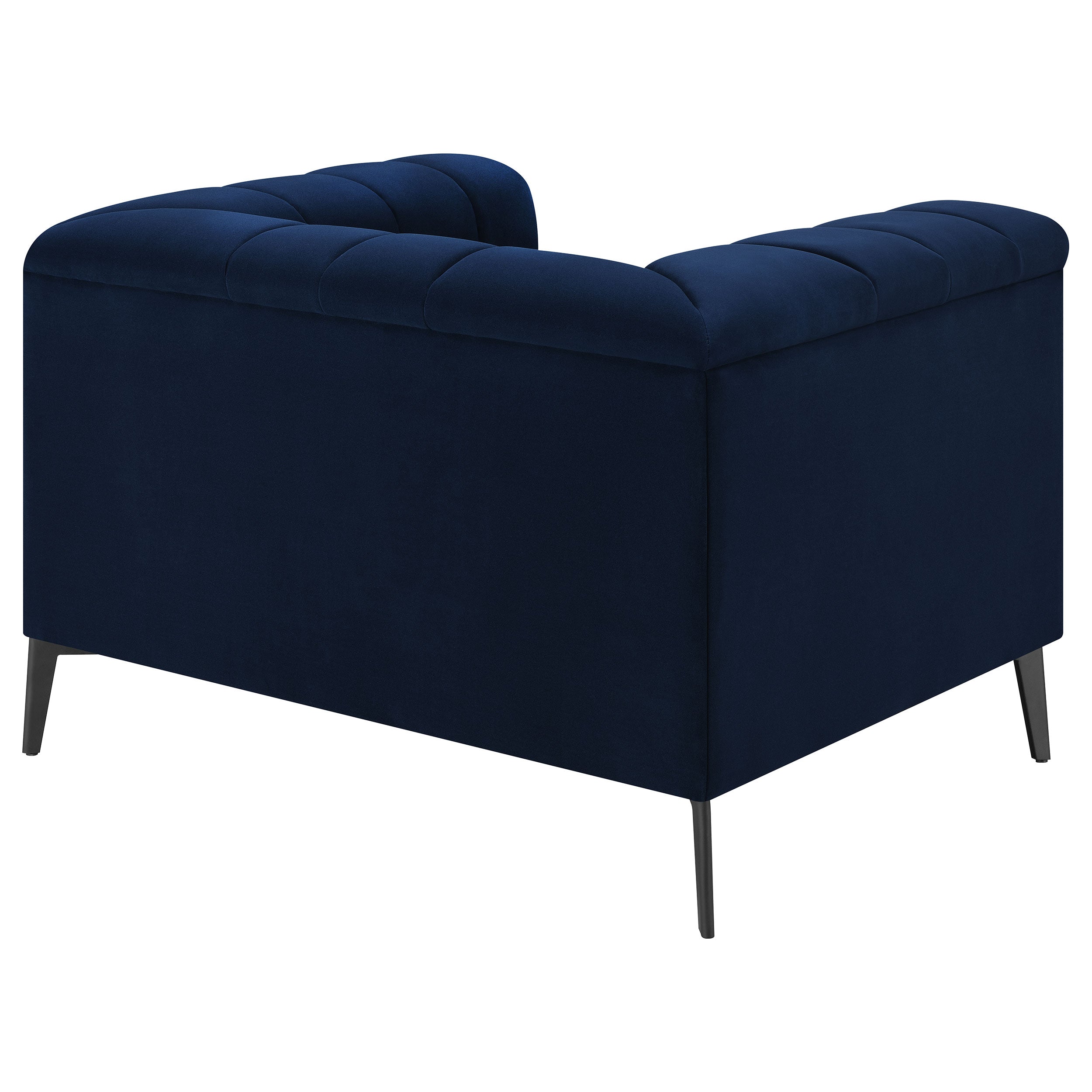 Chalet Upholstered Tuxedo Arm Tufted Chair Blue — view 7