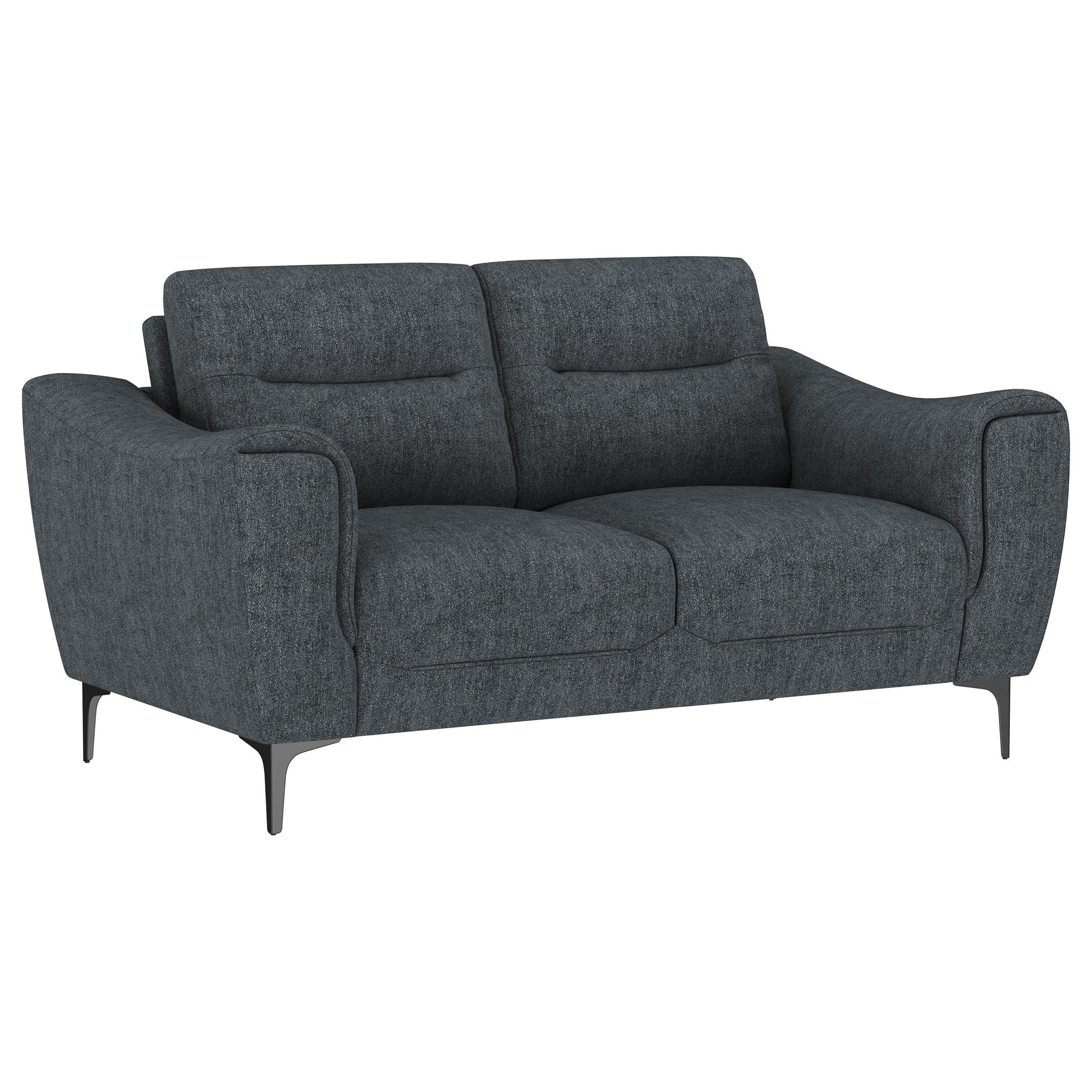 Nolan Upholstered Sloped Track Arm Loveseat Charcoal — view 1