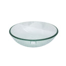 Crackle Vessel Sink, Round Bowl With Pop Up Drain - Clear