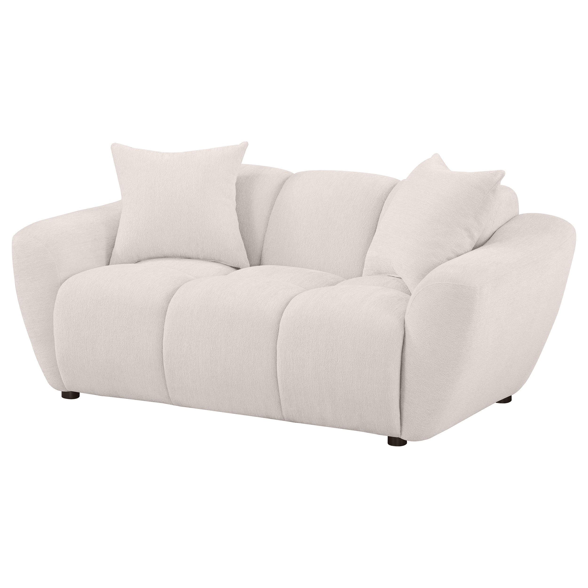 Destino Chenille Upholstered Splayed Arm Loveseat Greige — view 4