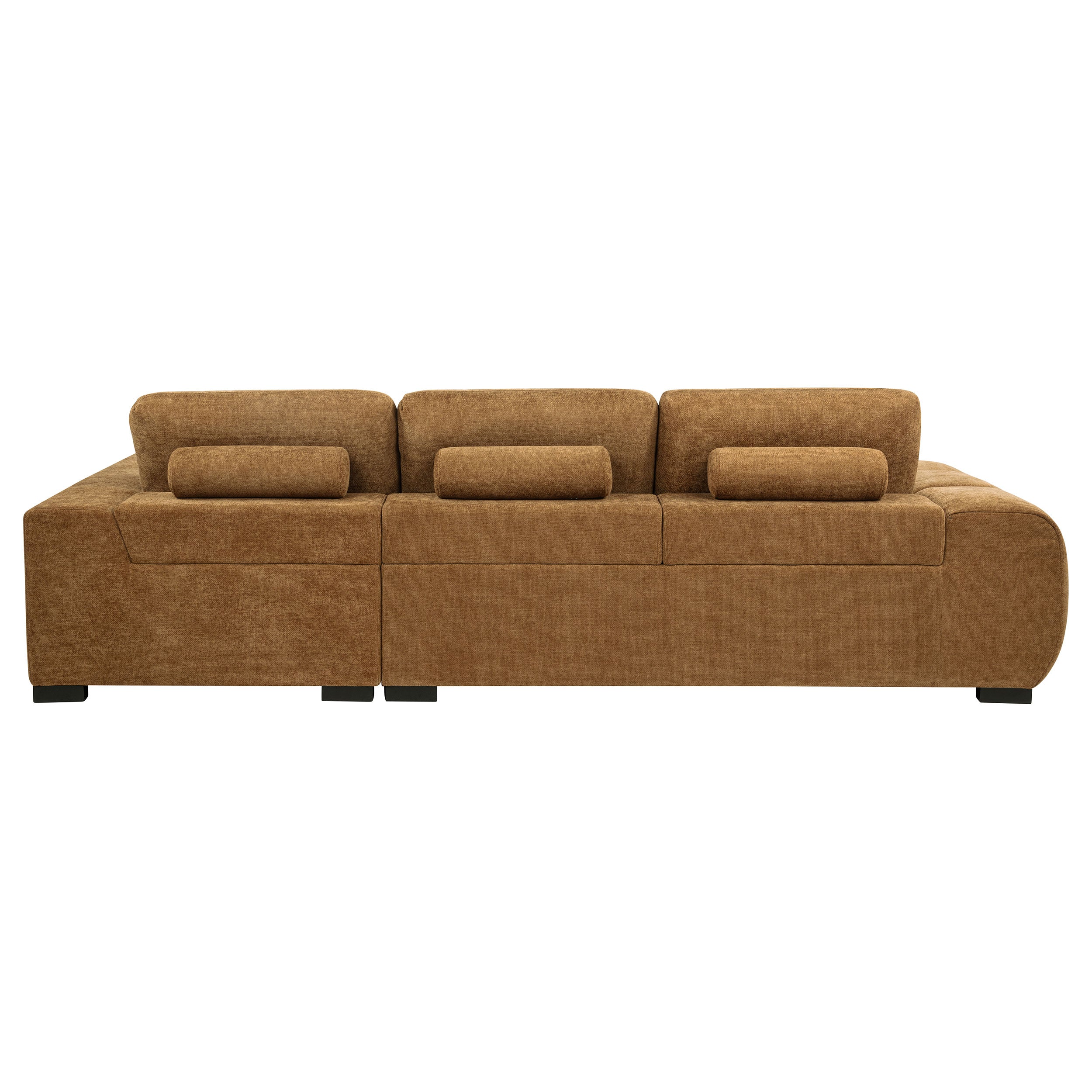 Octavia Upholstered Sectional Chaise Sofa Amber — view 5