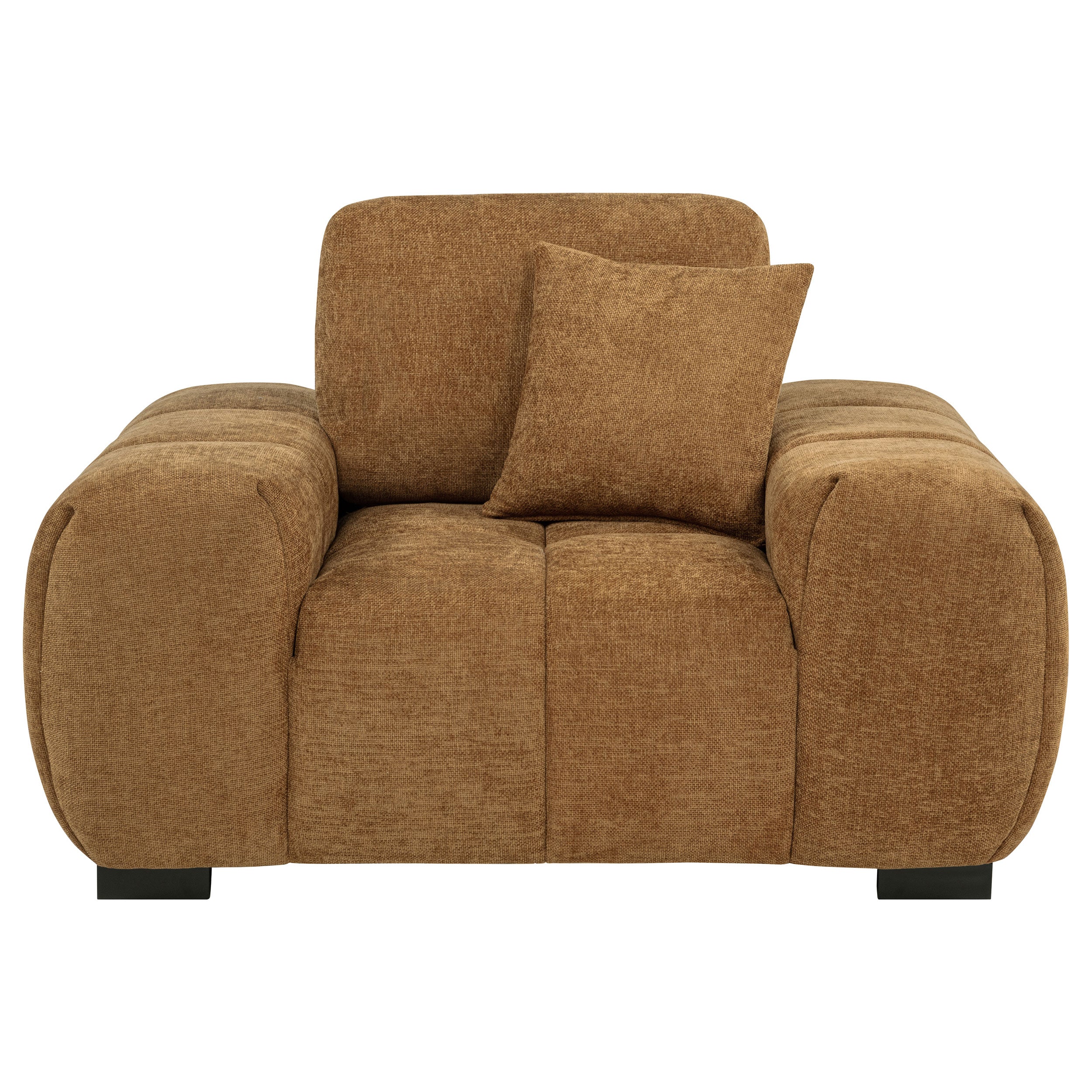 Octavia Upholstered Track Arm Accent Chair Amber — view 3