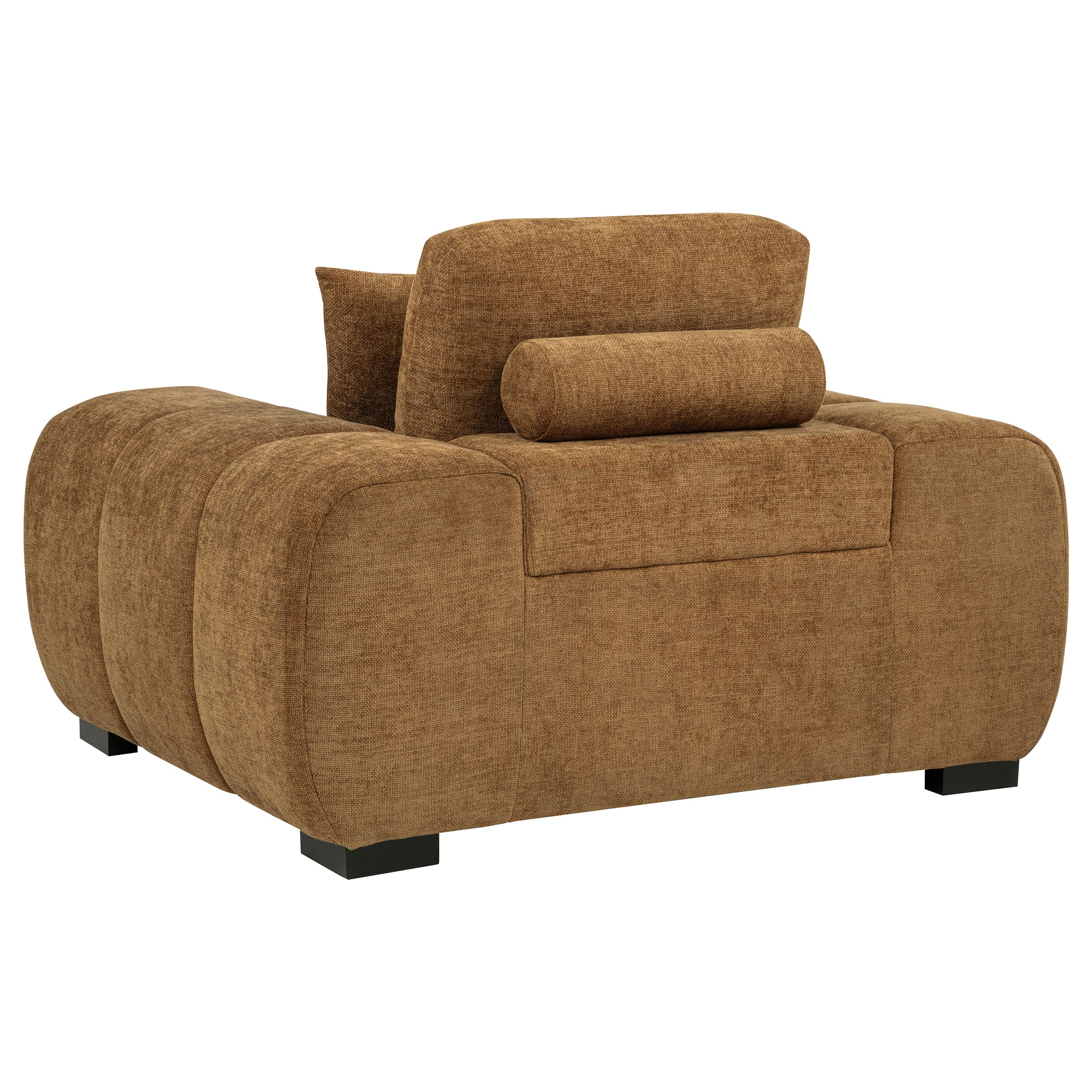 Octavia Upholstered Track Arm Accent Chair Amber — view 4