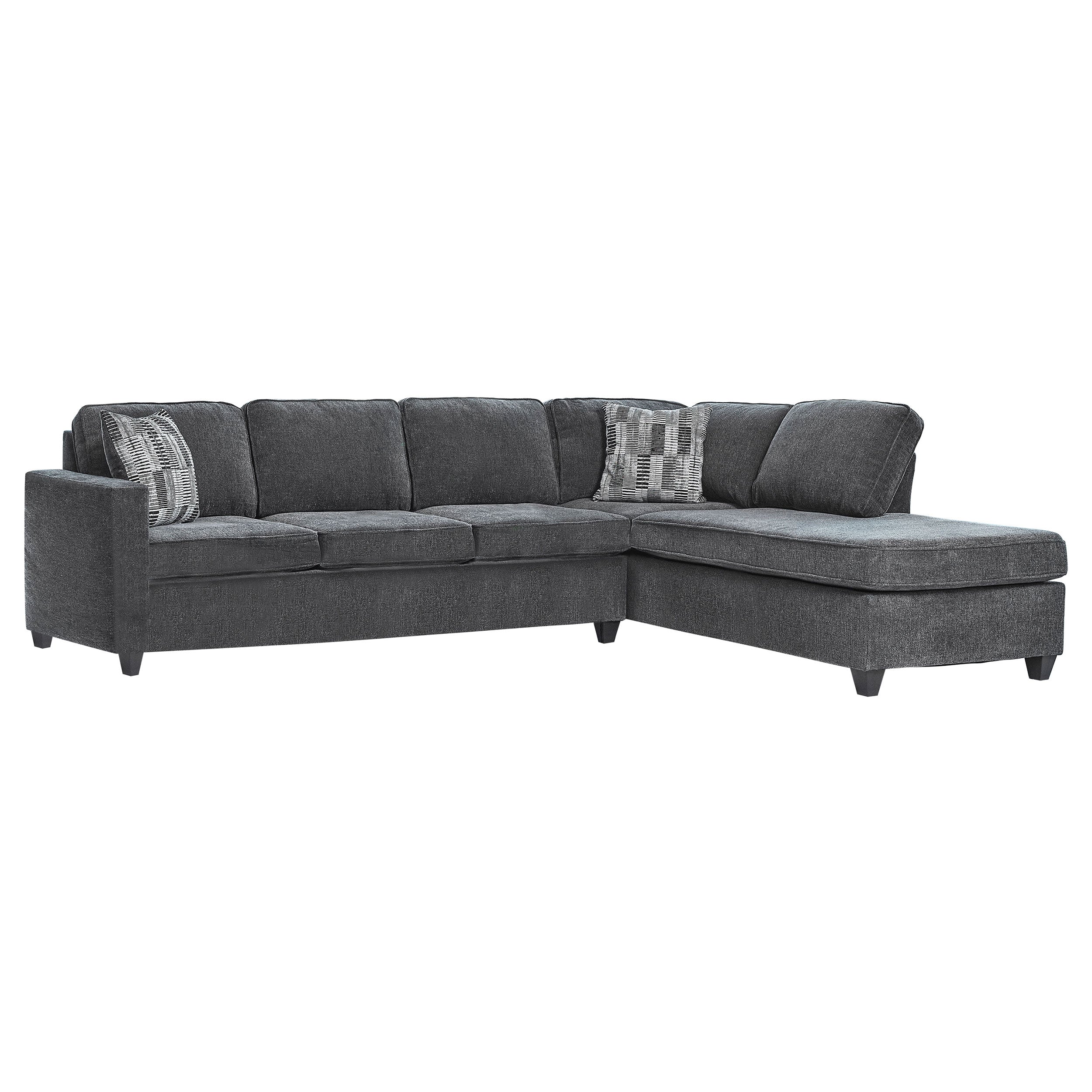 Mccord Upholstered Track Arm Sectional Sofa Dark Grey — view 1