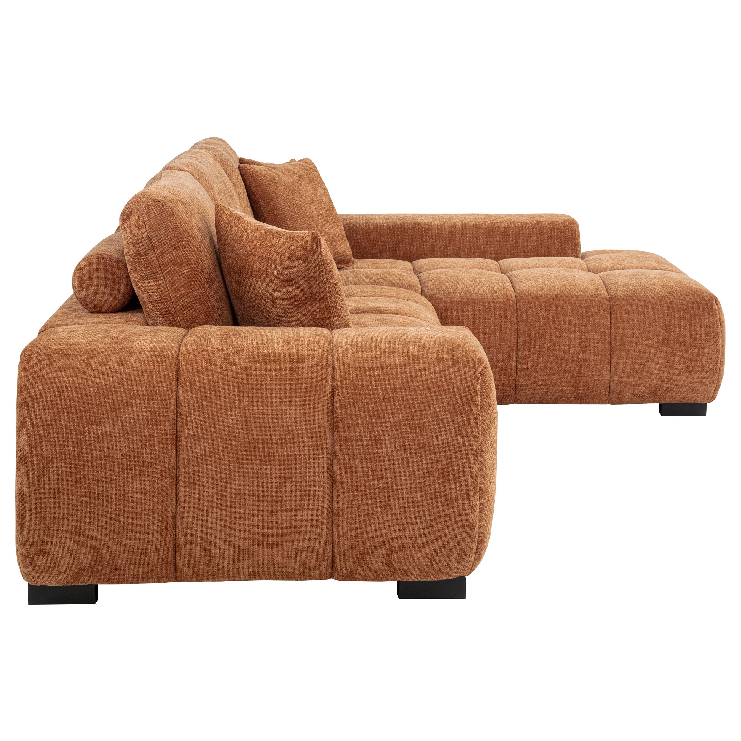 Octavia Upholstered Sectional Chaise Sofa Orange — view 6