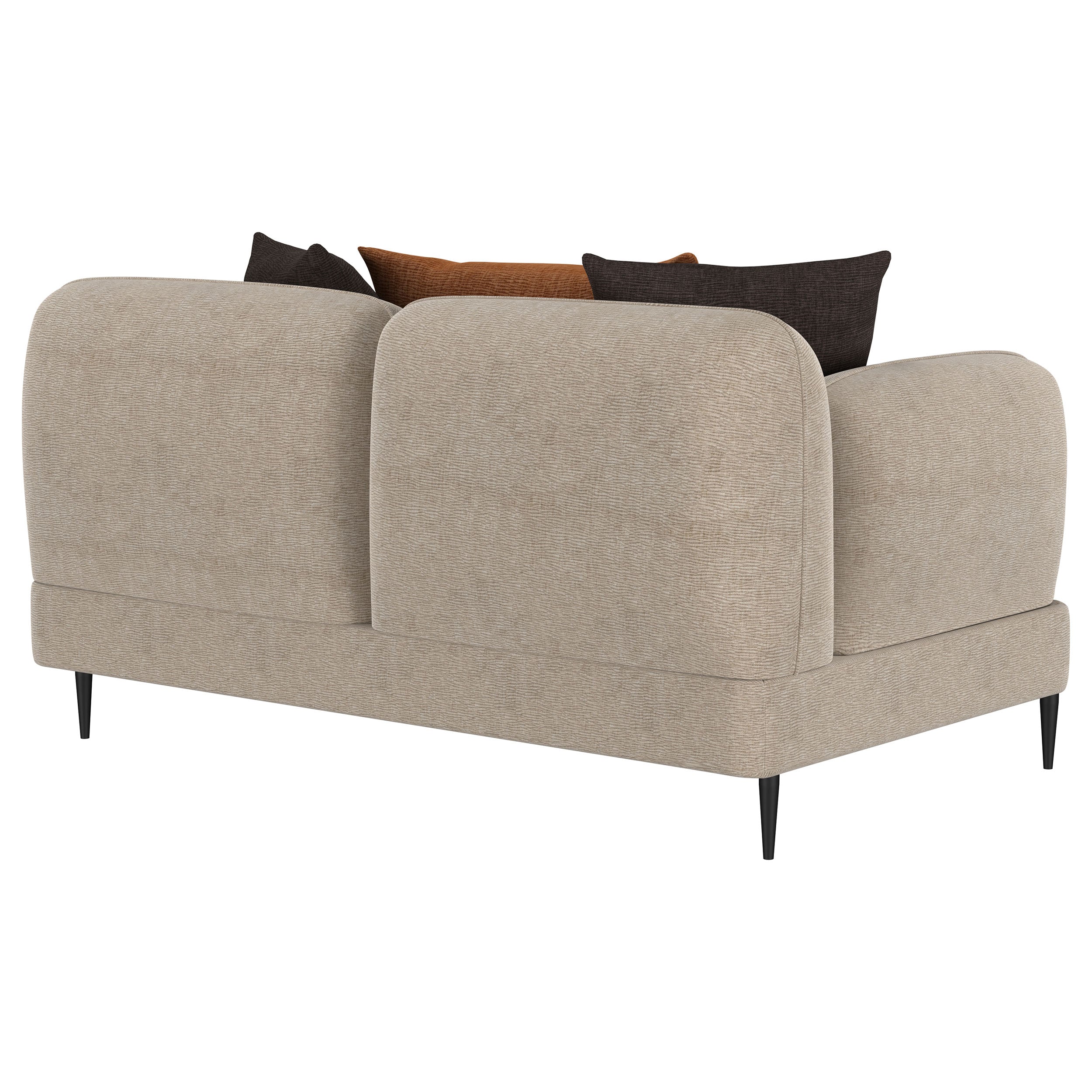 Jade Chenille Upholstered Sculpted Track Arm Loveseat Latte — view 8