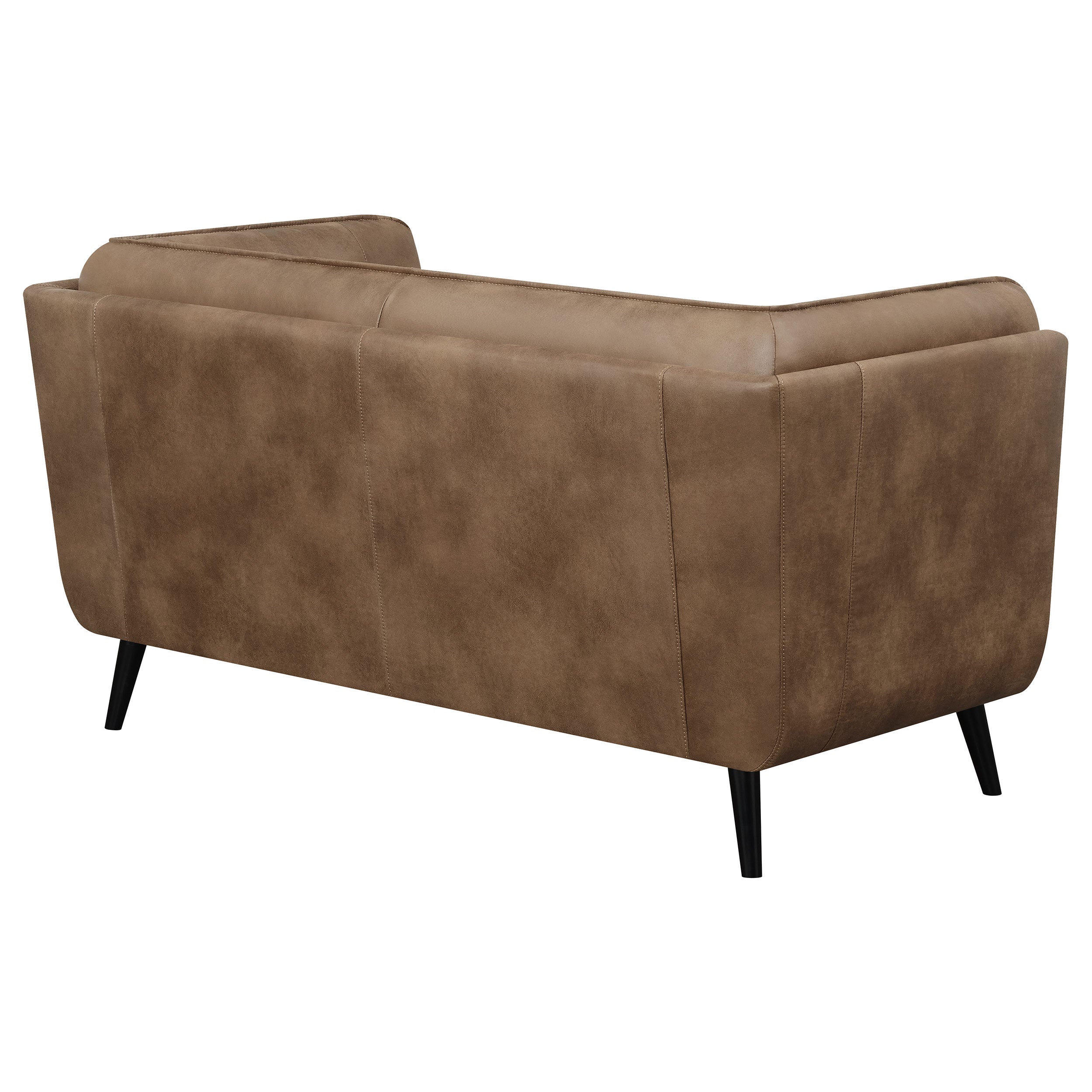 Thatcher Upholstered Tuxedo Arm Tufted Loveseat Brown — view 7