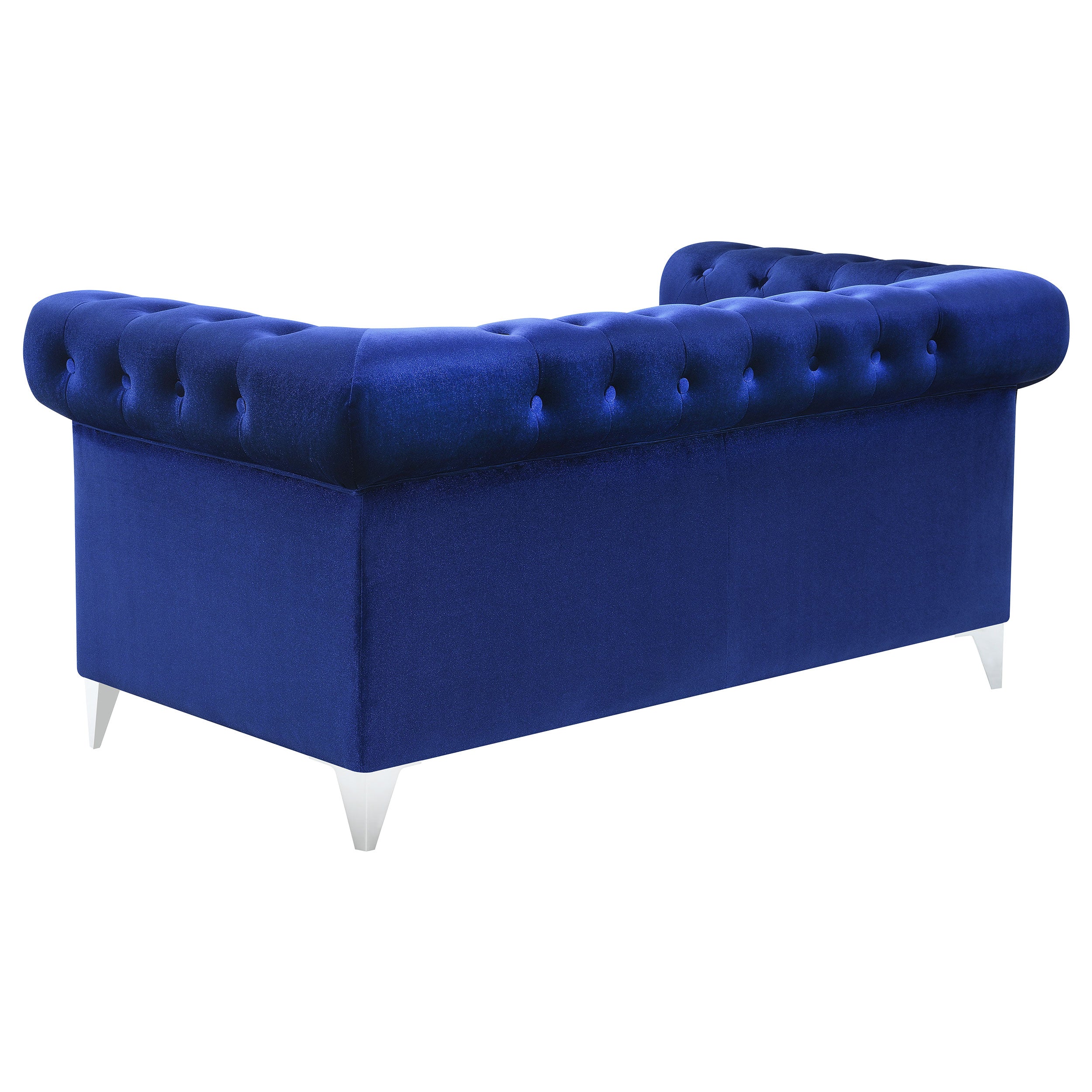 Bleker Upholstered Tuxedo Arm Tufted Loveseat Blue — view 6