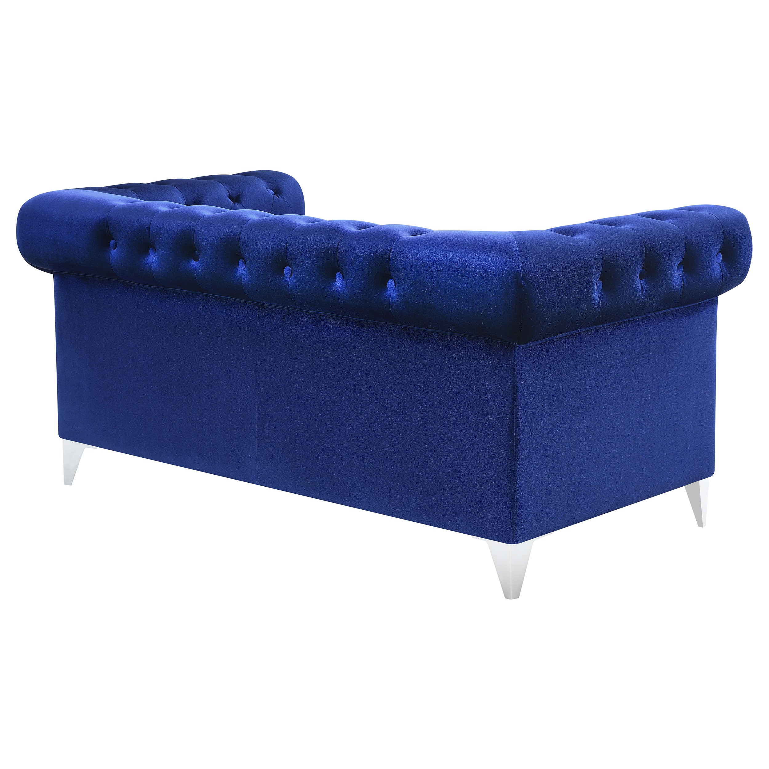Bleker Upholstered Tuxedo Arm Tufted Loveseat Blue — view 7