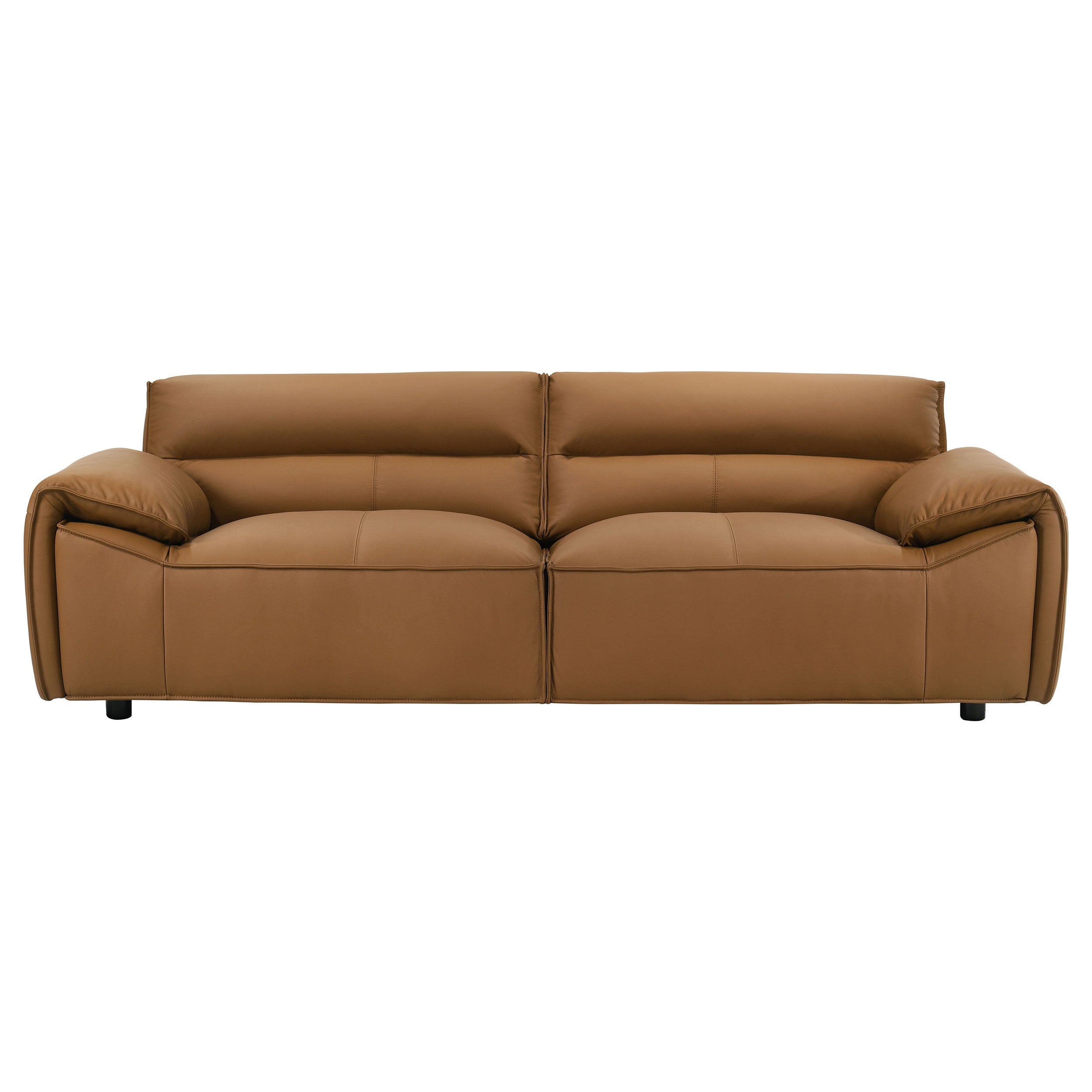 Buxton Top Grain Leather Upholstered Sofa Orange — view 3