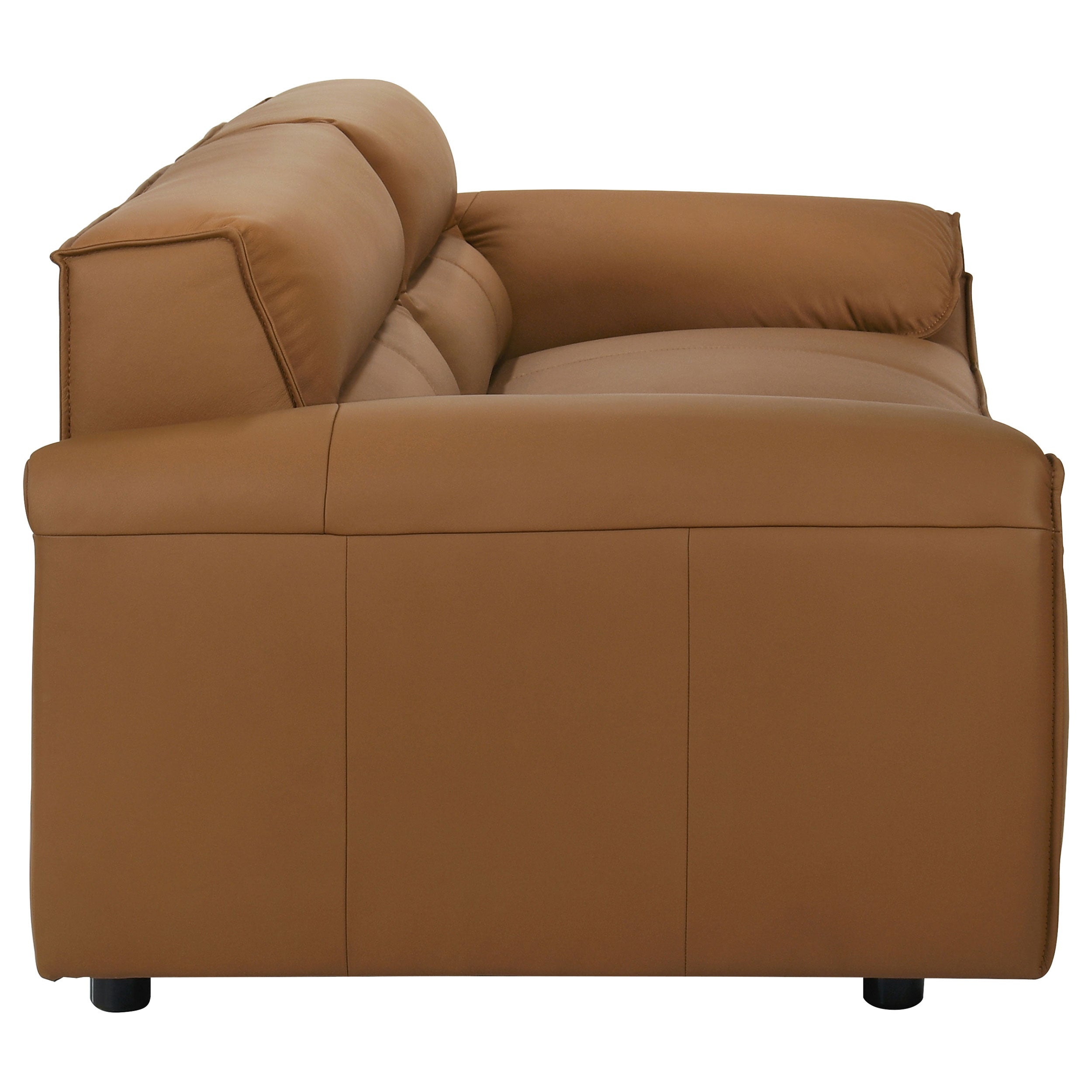 Buxton Top Grain Leather Upholstered Sofa Orange — view 9