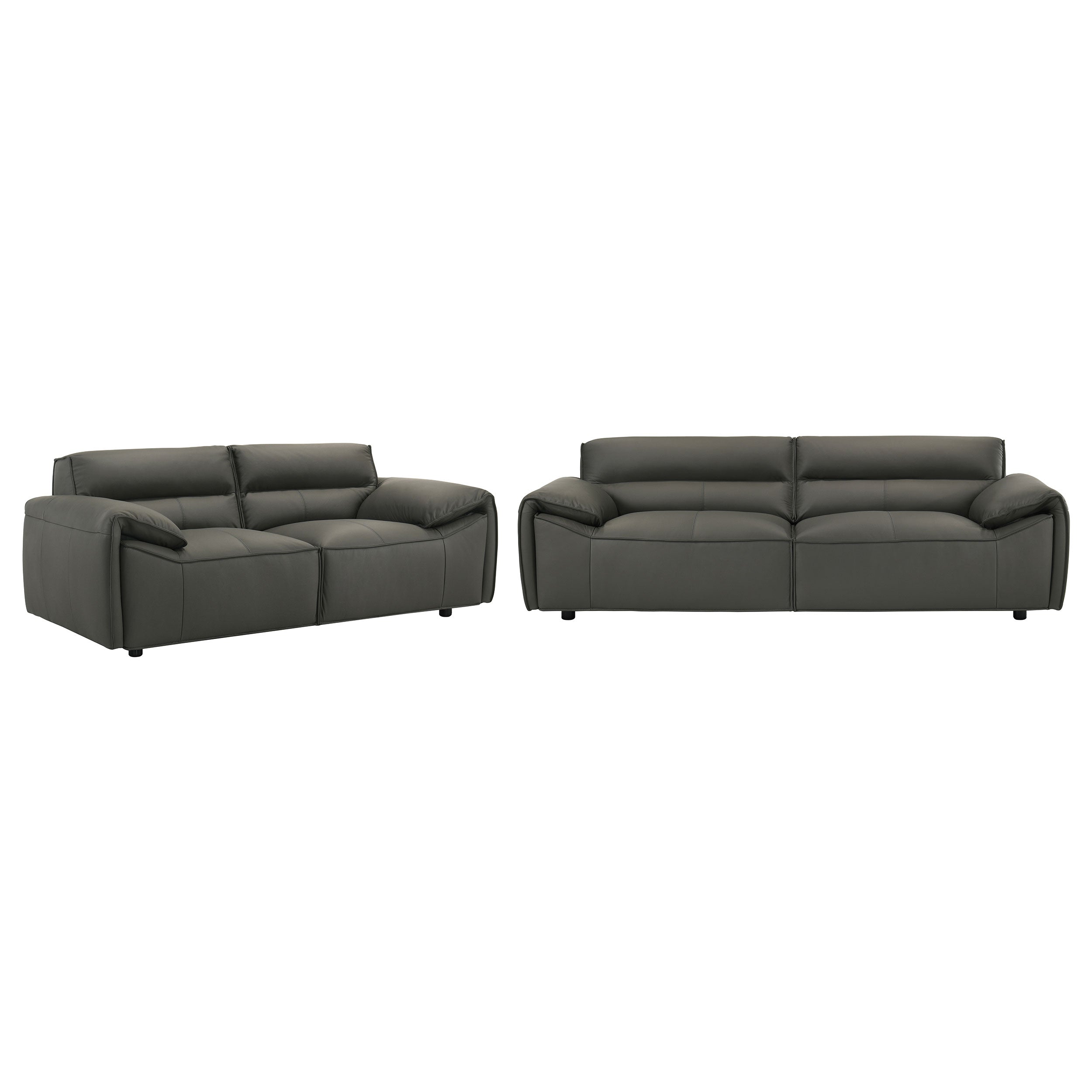 Buxton 2-piece Leather Upholstered Sofa Set Graphite — view 2