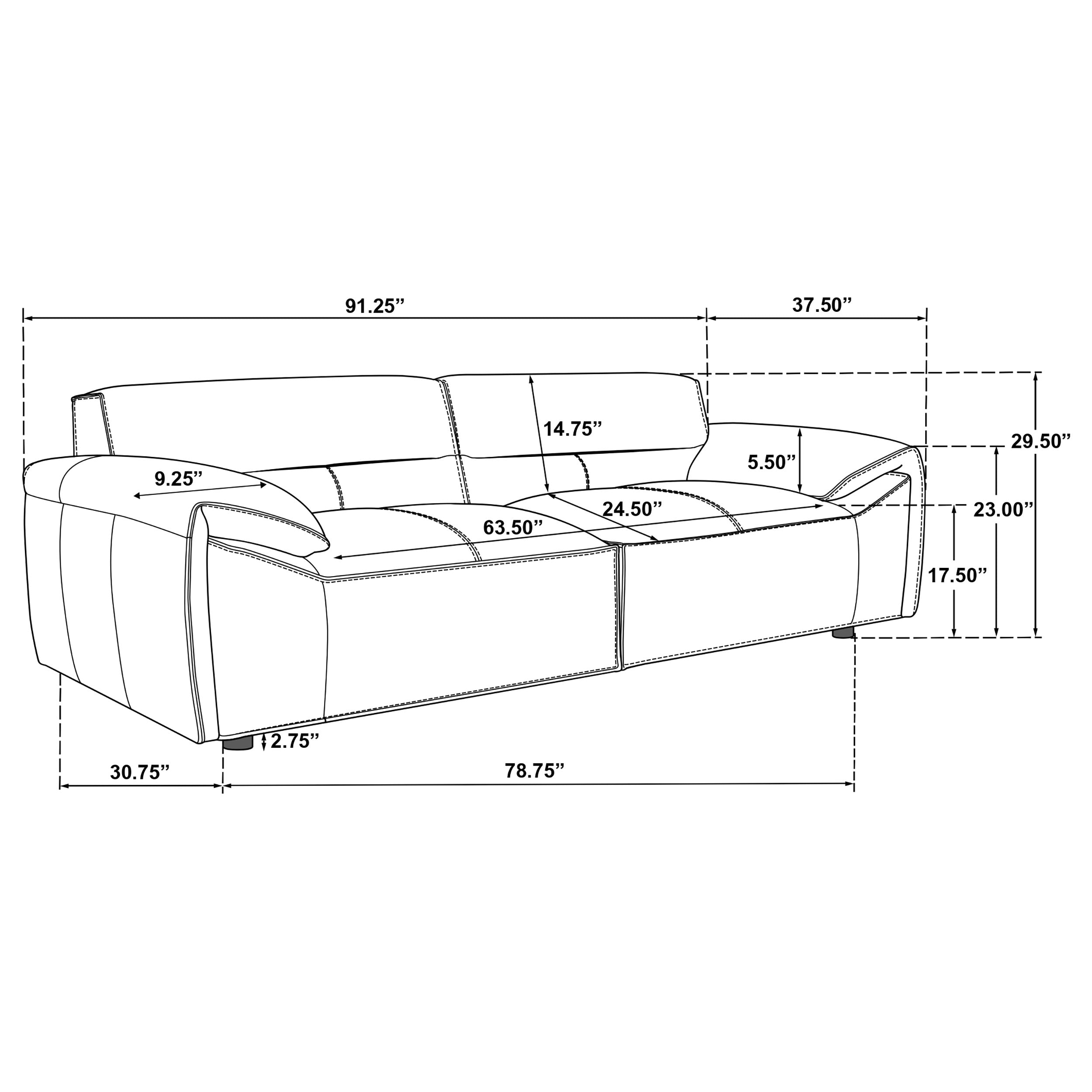 Buxton 2-piece Leather Upholstered Sofa Set Graphite — view 14