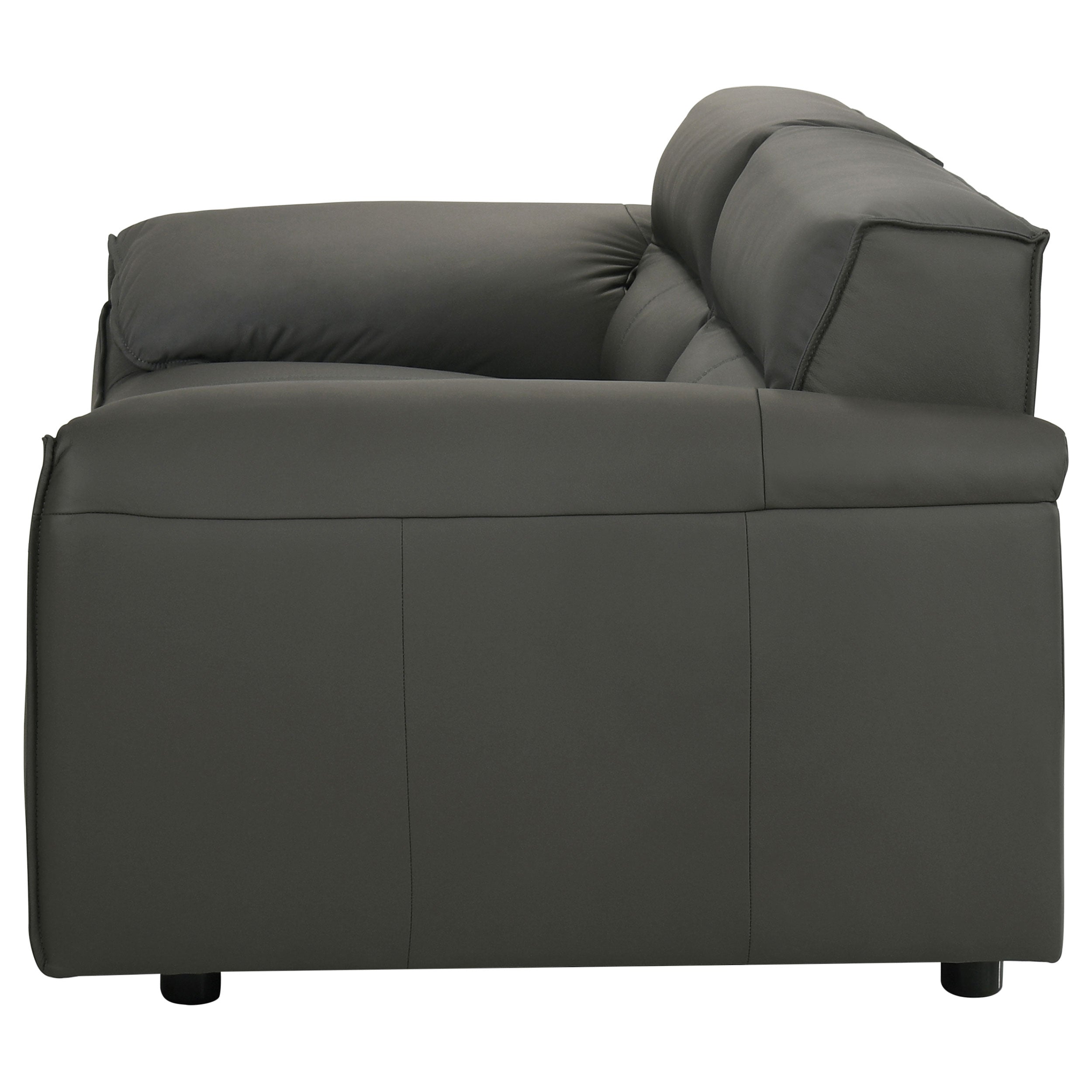 Buxton Top Grain Leather Upholstered Loveseat Graphite — view 5