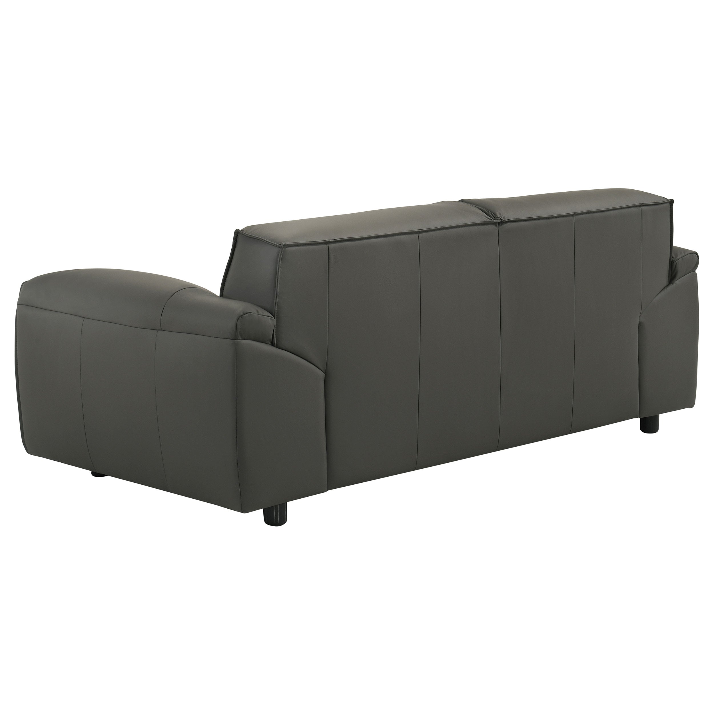 Buxton Top Grain Leather Upholstered Loveseat Graphite — view 6