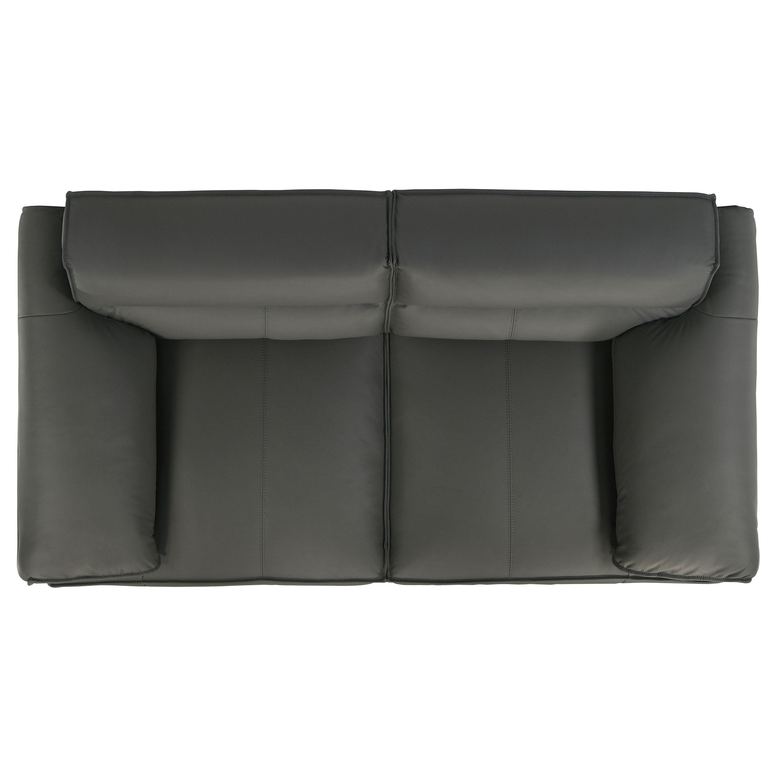 Buxton Top Grain Leather Upholstered Loveseat Graphite — view 10