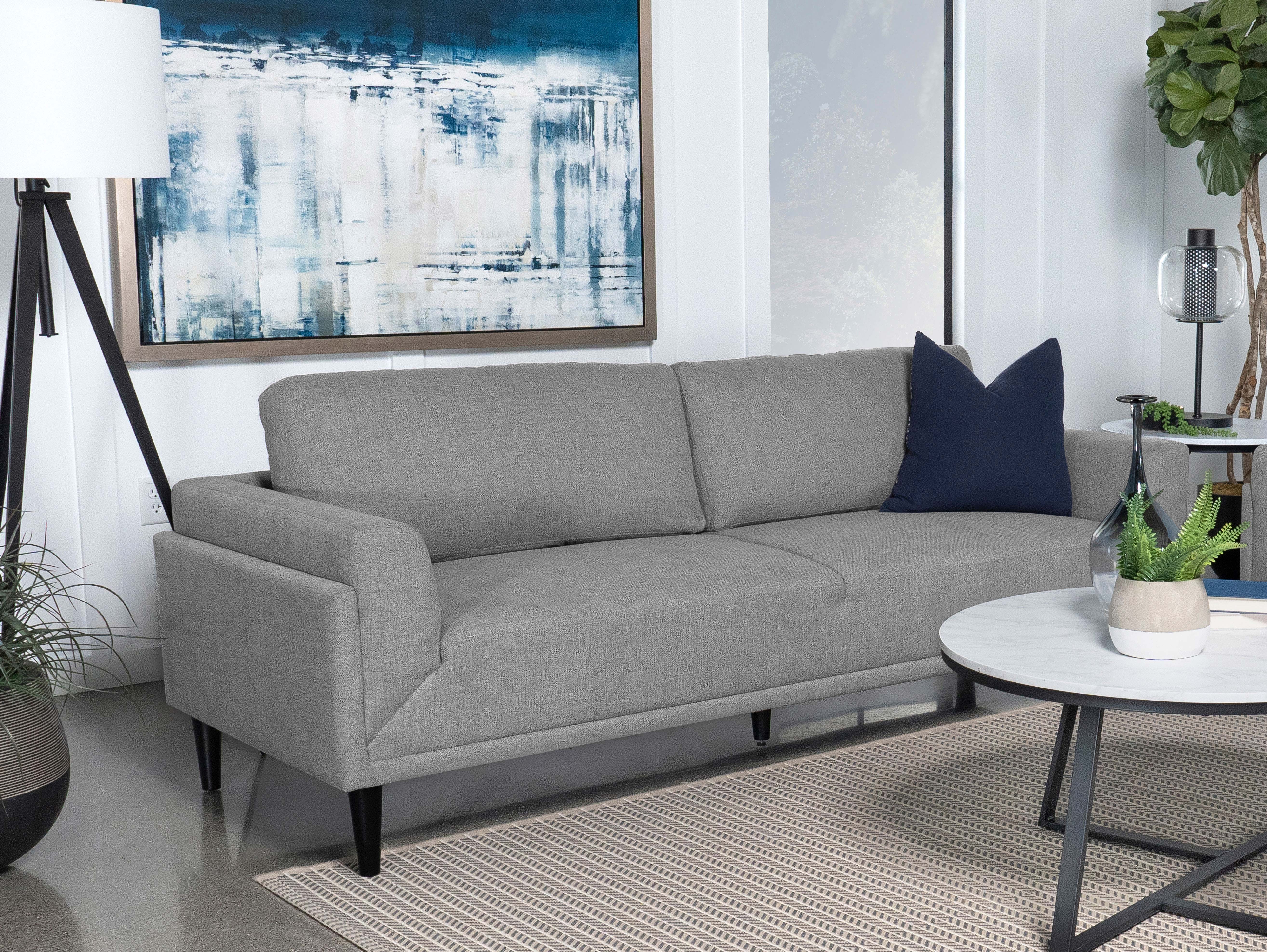 Rilynn Upholstered Track Arm Sofa Grey — view 2