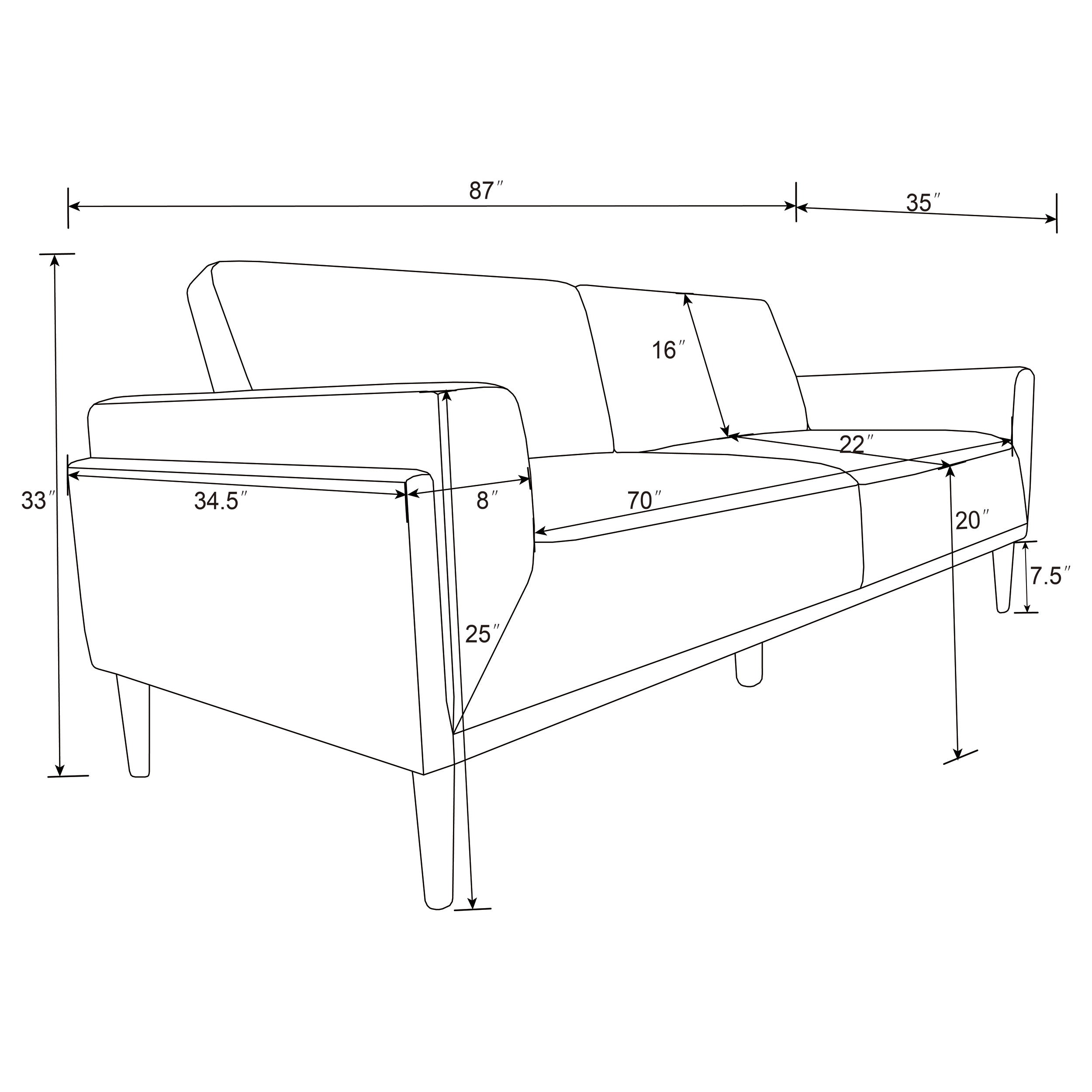 Rilynn Upholstered Track Arm Sofa Grey — view 10