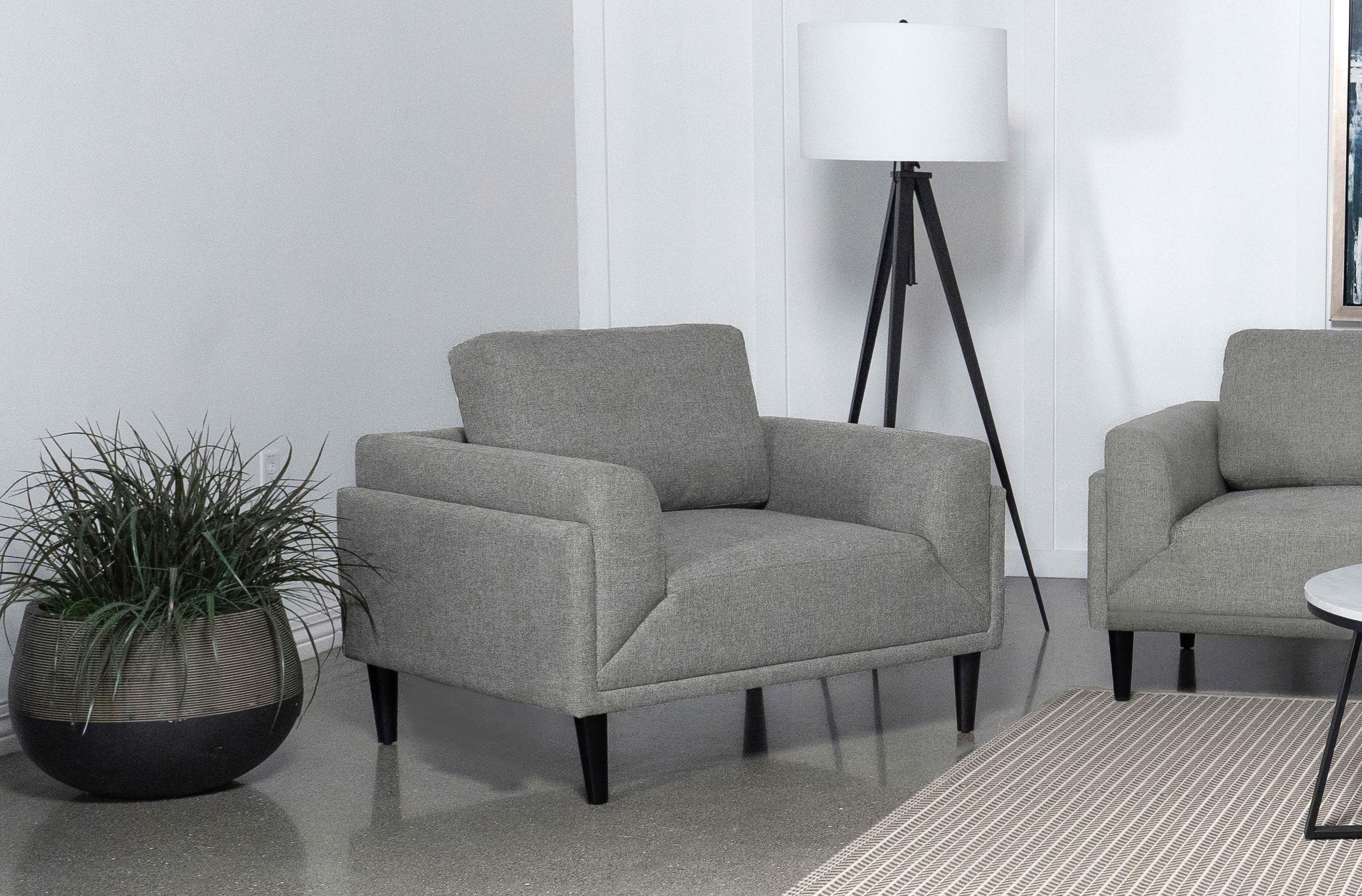 Rilynn Upholstered Track Arm Accent Chair Grey — view 2