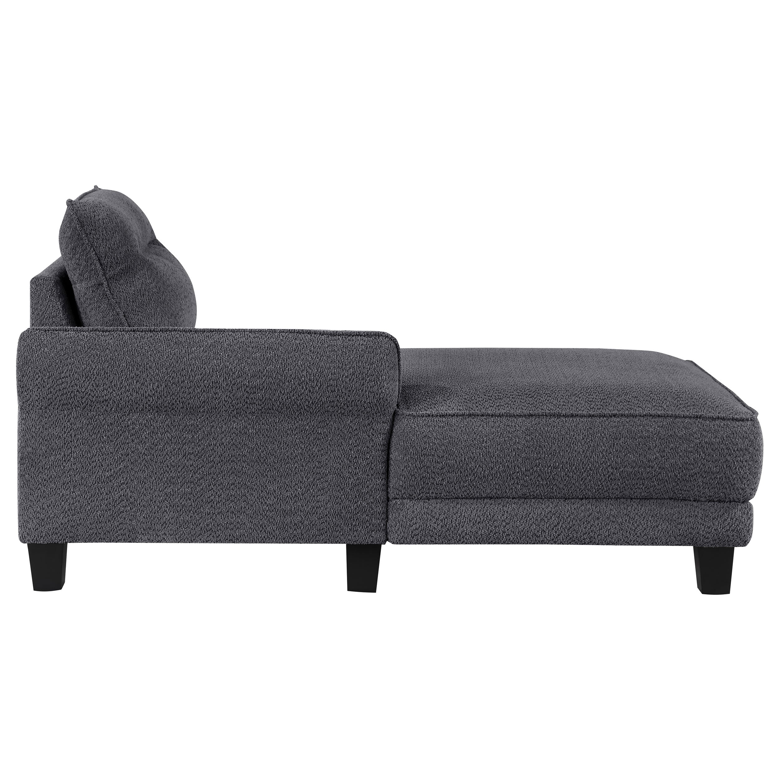 Caspian Upholstered Curved Arm Chaise Sectional Sofa Grey — view 12