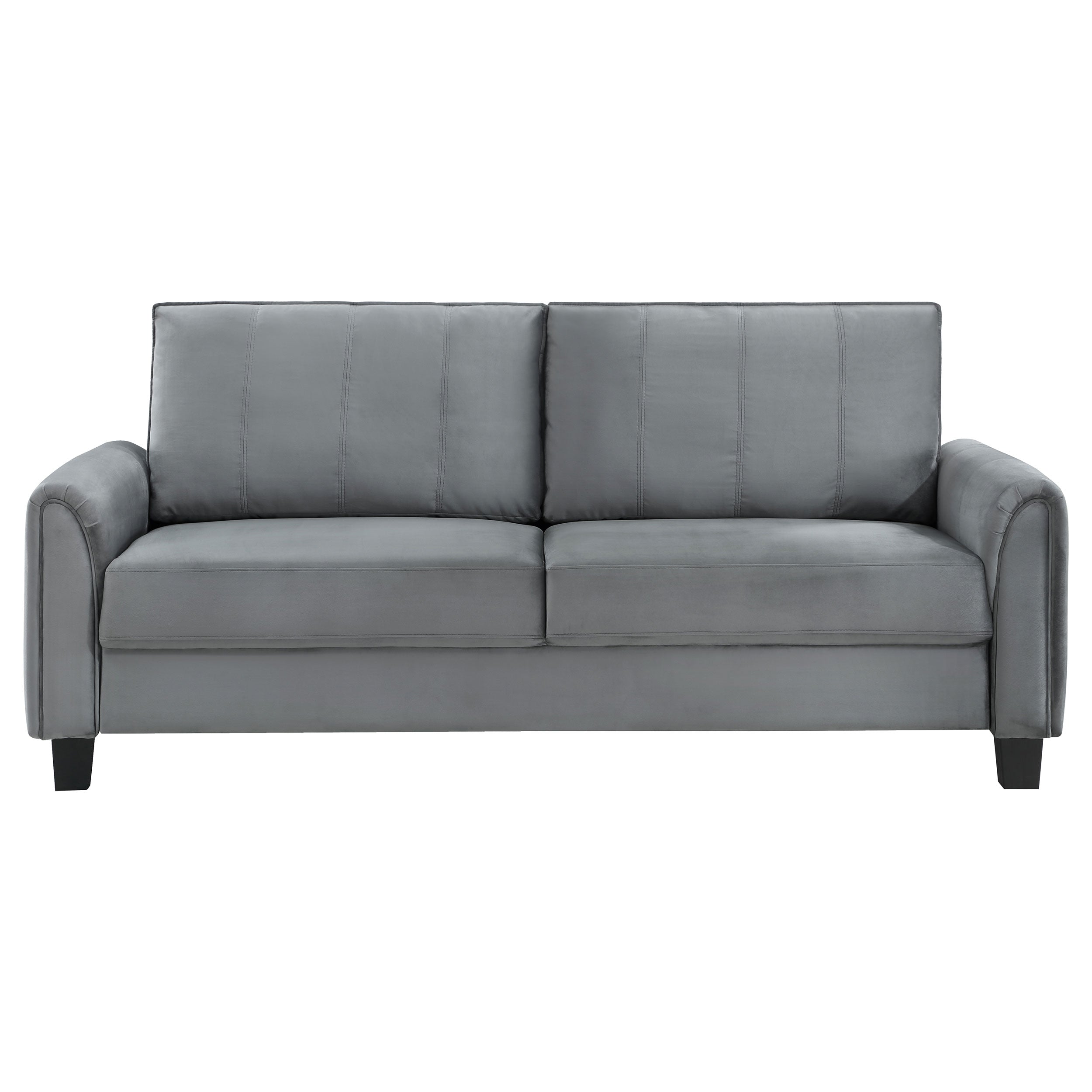 Davis Upholstered Rolled Arm Sofa Grey — view 3