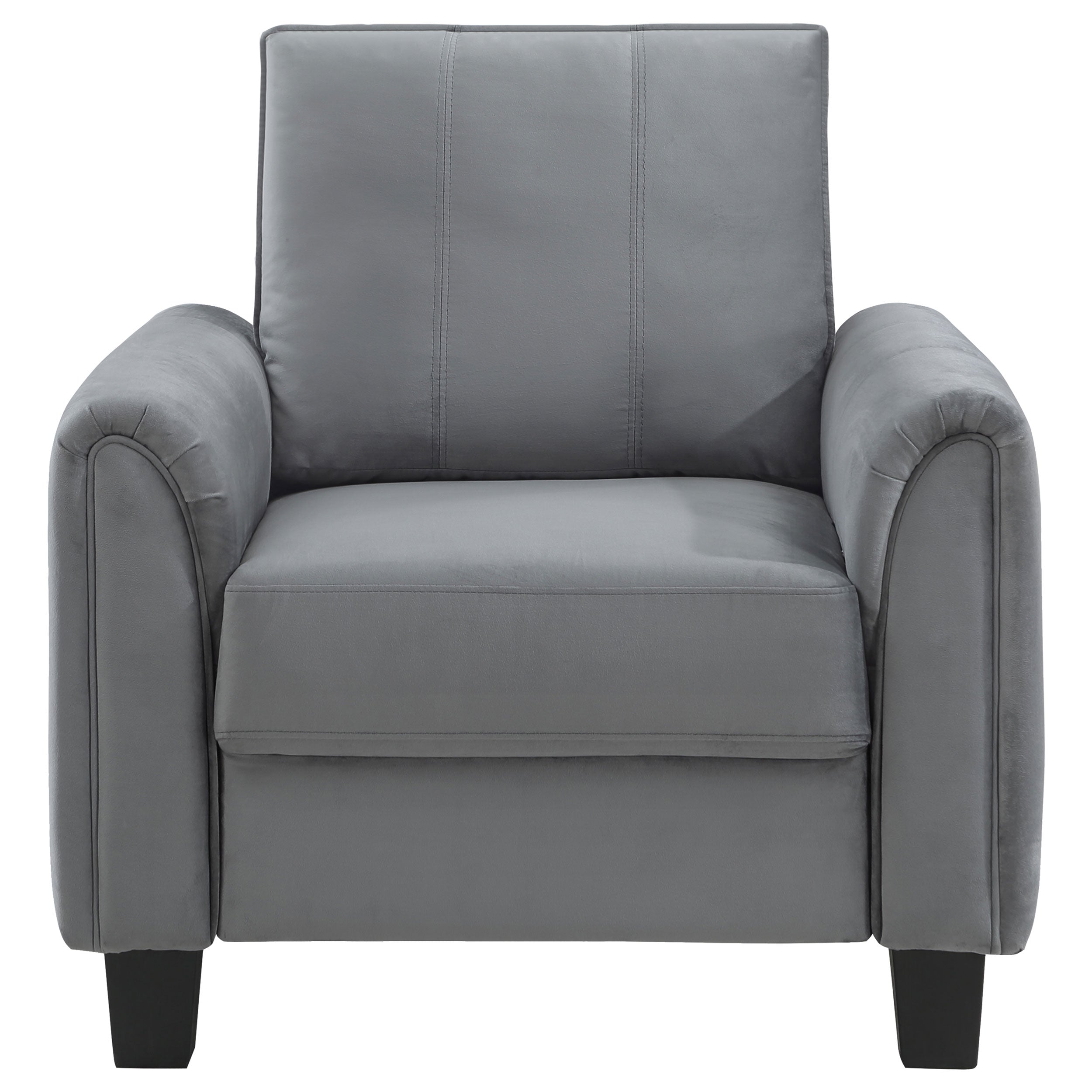 Davis Upholstered Rolled Arm Accent Chair Grey — view 3