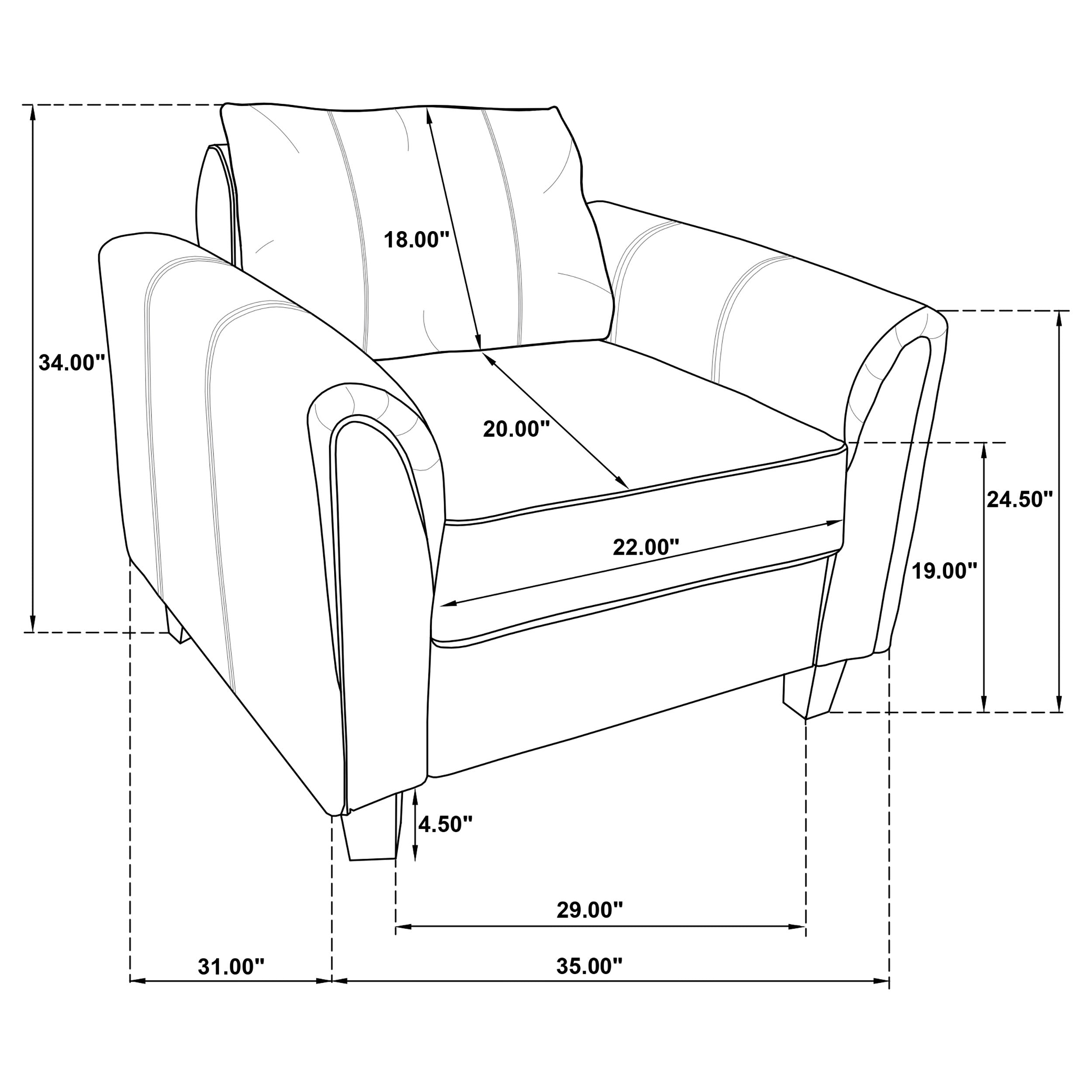 Davis Upholstered Rolled Arm Accent Chair Grey — view 10