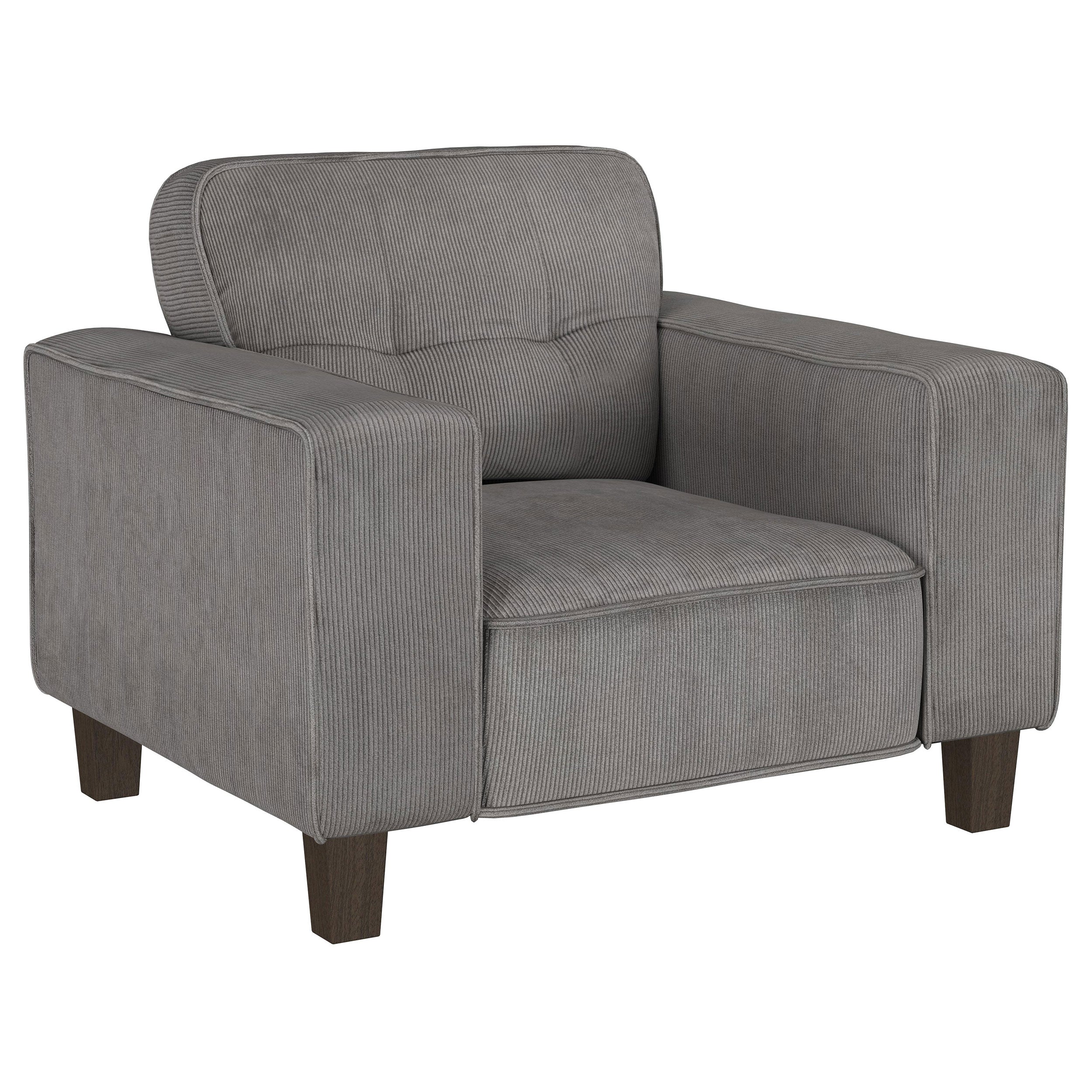 Deerhurst Upholstered Track Arm Tufted Accent Chair Charcoal — view 1