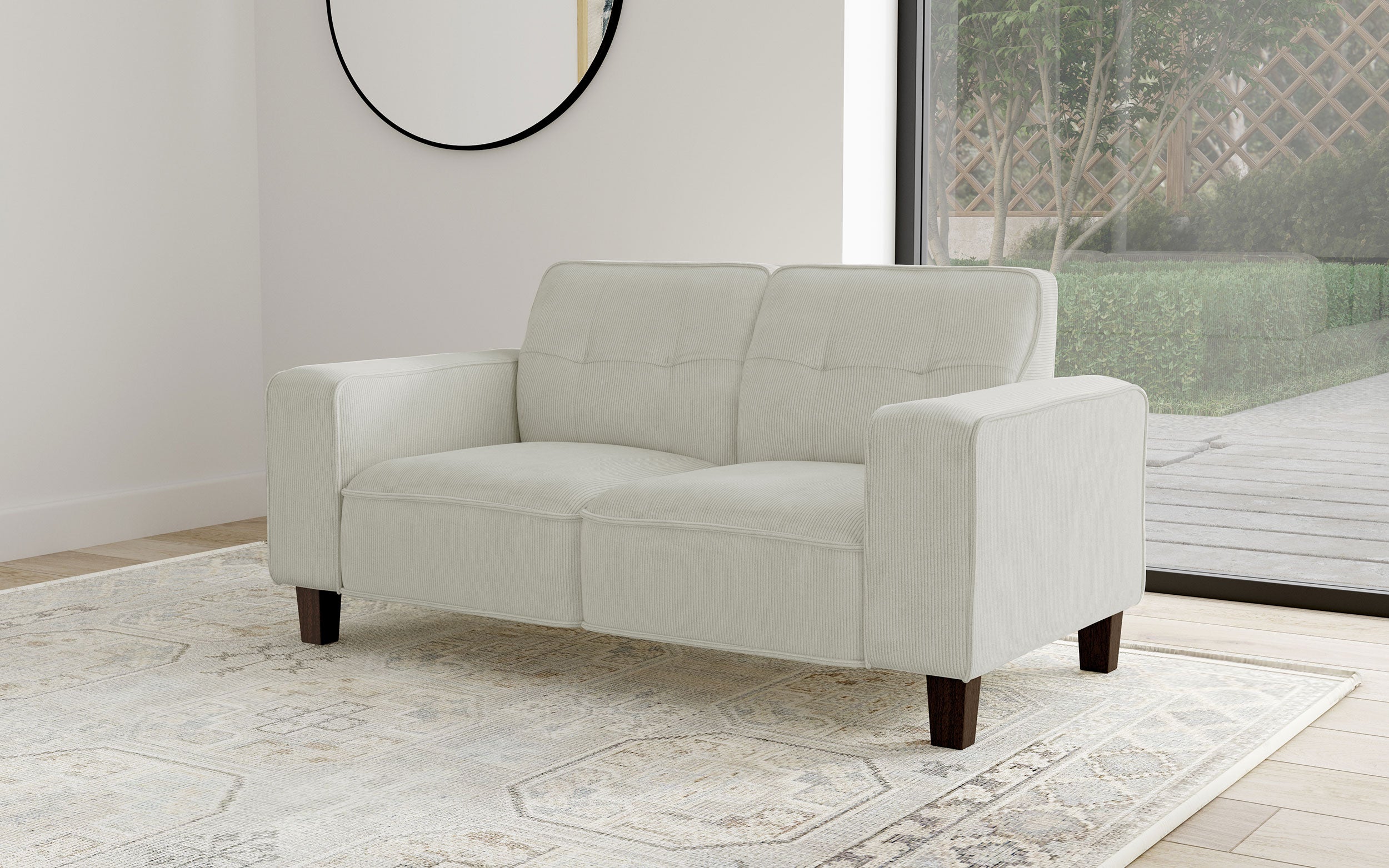 Deerhurst Upholstered Track Arm Tufted Loveseat Greige — view 2