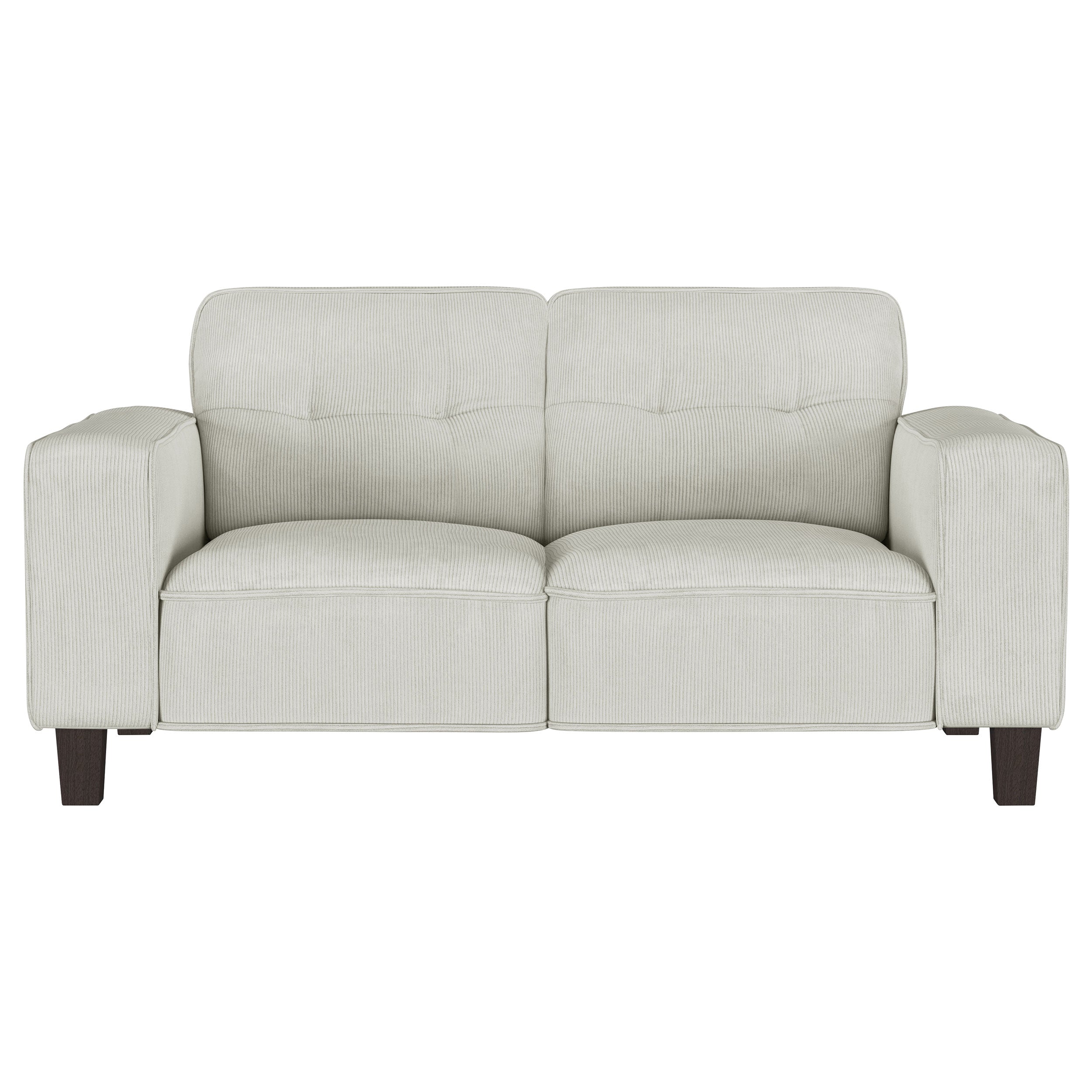 Deerhurst Upholstered Track Arm Tufted Loveseat Greige — view 3